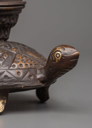 Tortoise Incense Burner with Antique Finishing | Handcrafted Tibetan Incense Burner