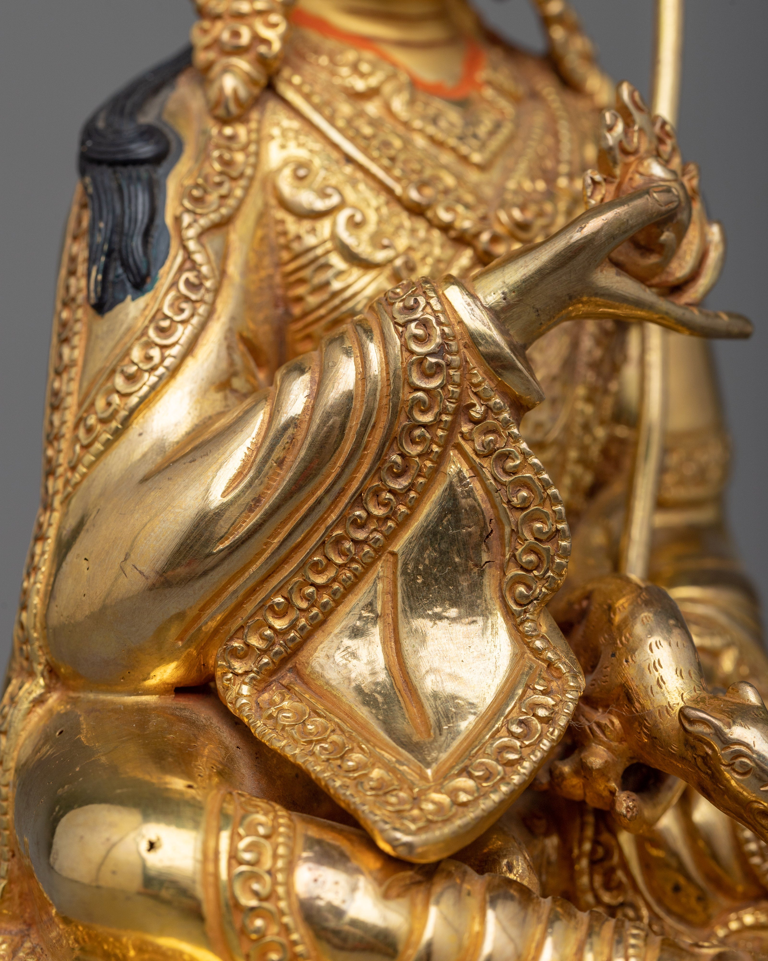 Guru Orgyen Norla Sculpture | 24K Gold Gilded Copper Vision