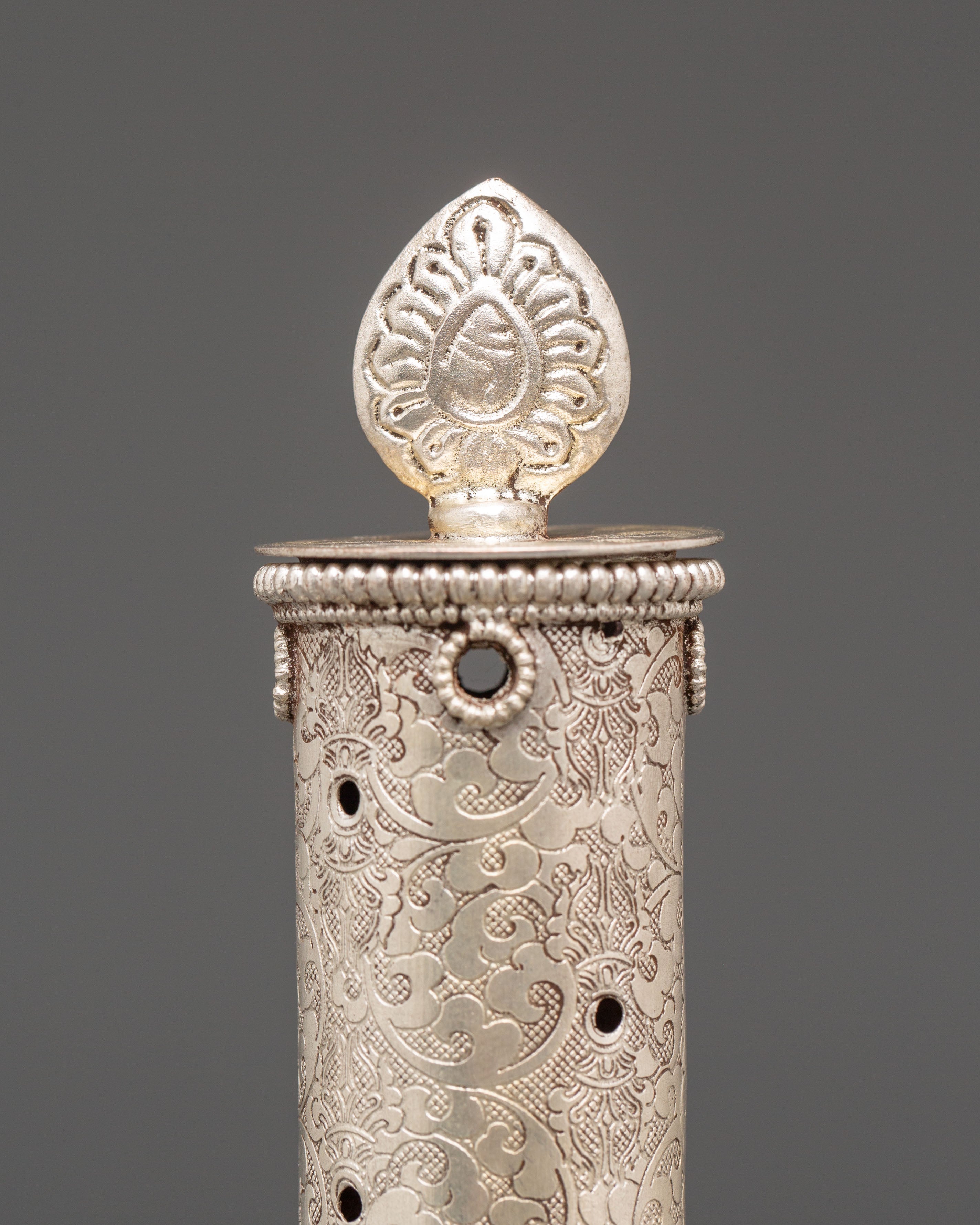 Buddhist Ritual Incense Burner | Tibetan Silver Plated Copper Censer