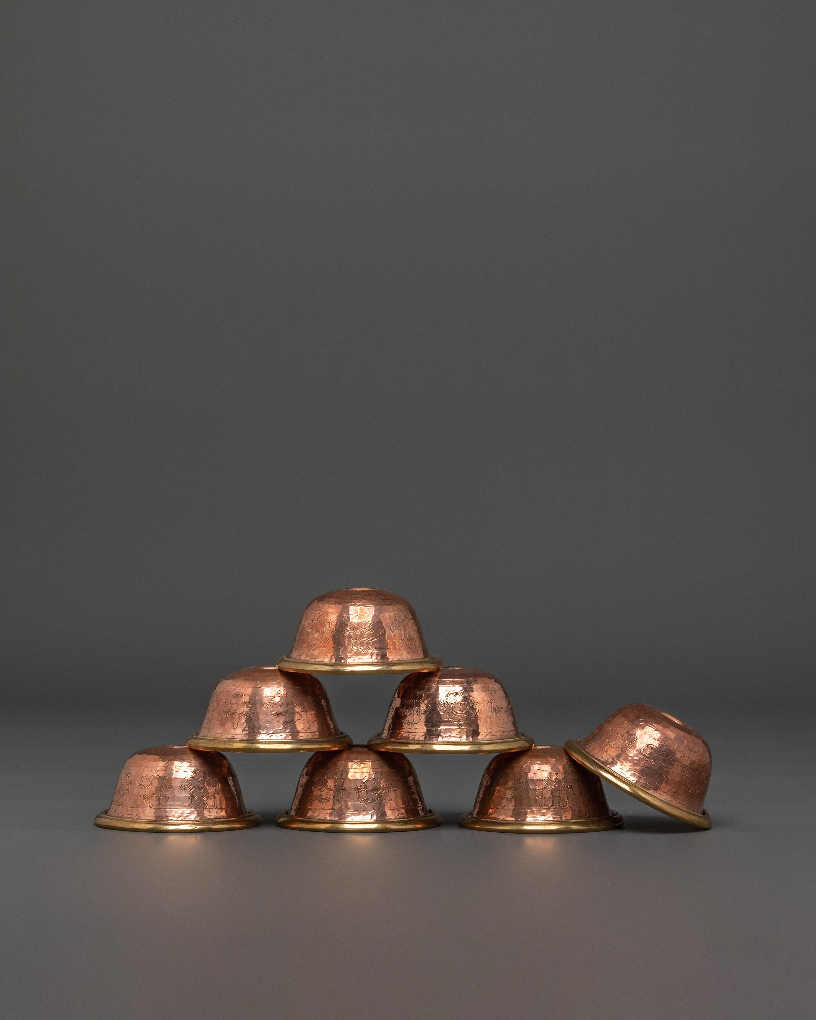 Handmade Spiritual Ceremony Offering Bowl Set | Ritual Copper Bowls for Meditation
