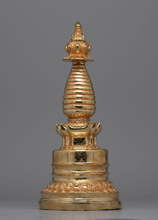 Handmade Gold-Plated Tibetan Stupa