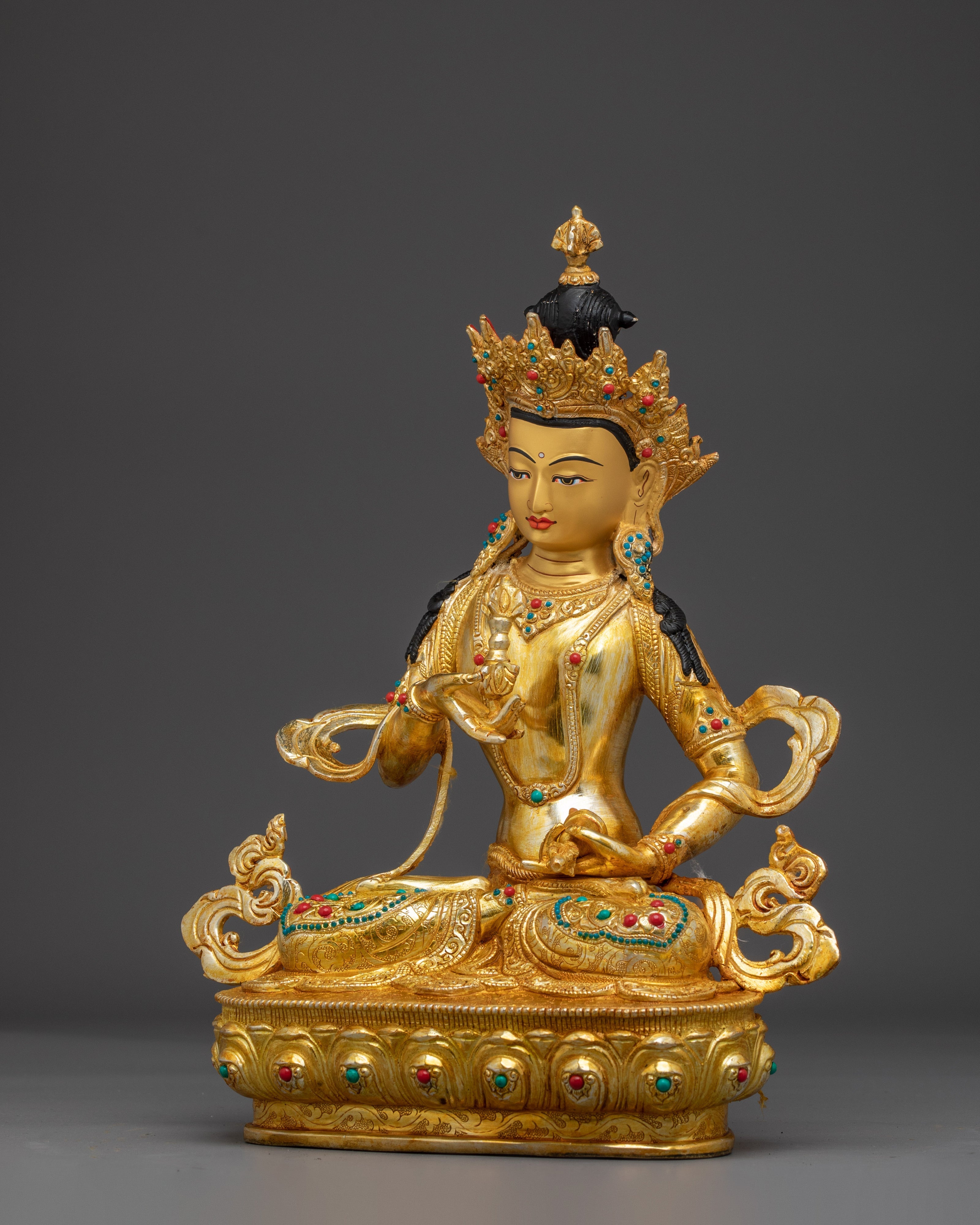 Golden Dorje Sempa Statue | Vajrasattva - Buddhist Purification Deity
