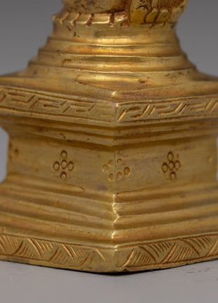 Compact Gold-Plated Buddhist Stupa | Meditation and Enlightenment
