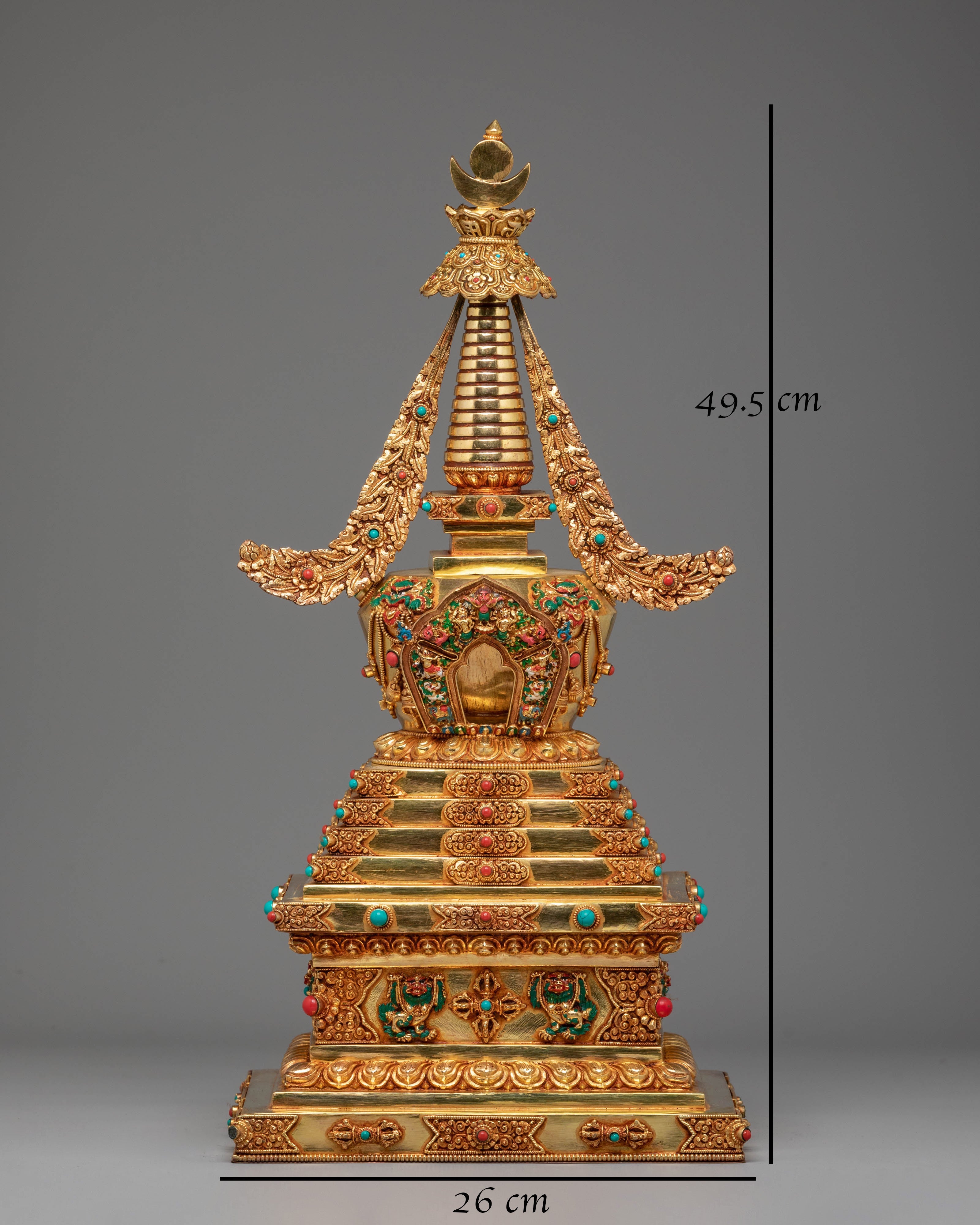 Golden Stupa for Ritual Use | Meditation & Altar Decor