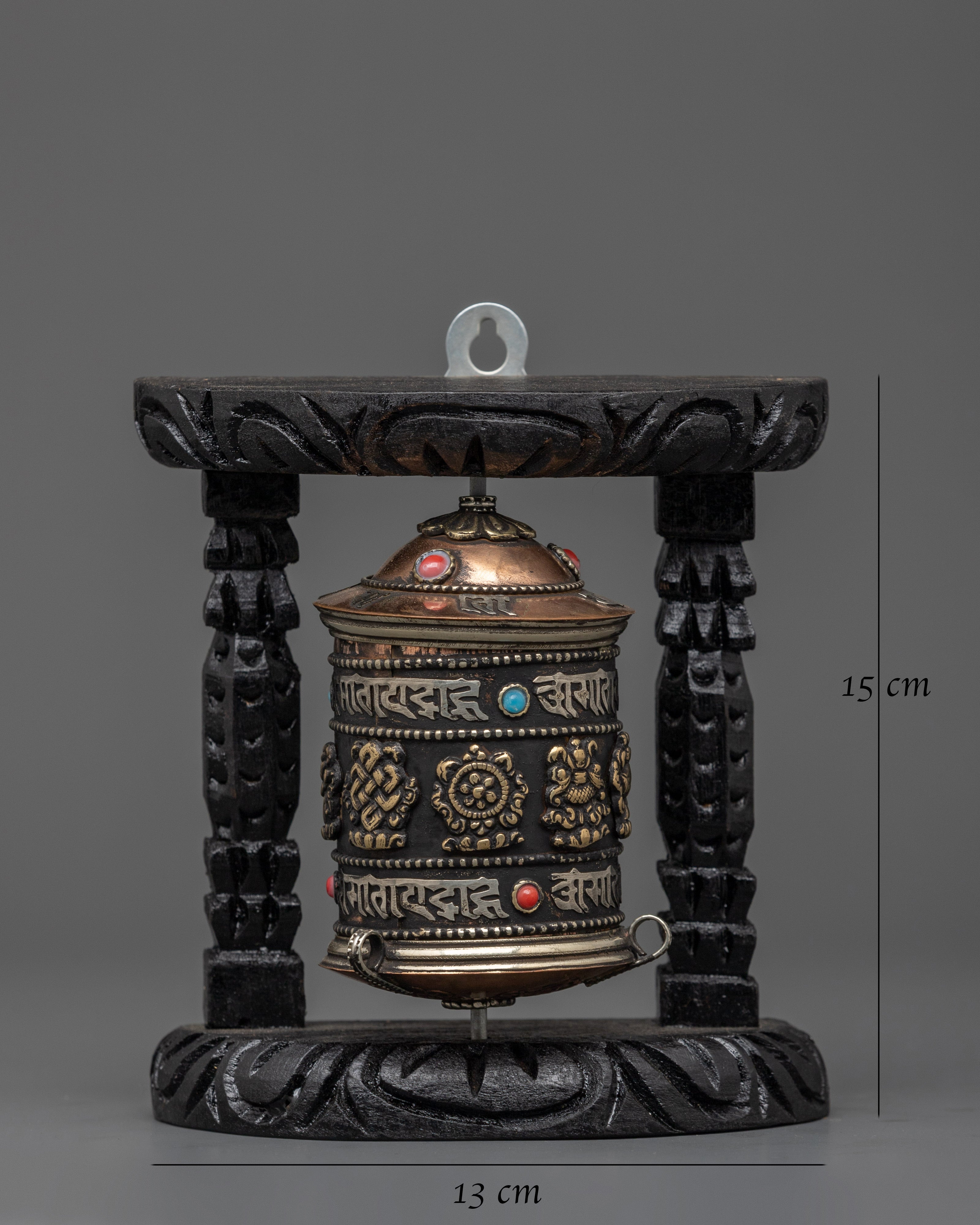 Tibetan Prayer Wheel with Brass | Buddhist Meditation Decor