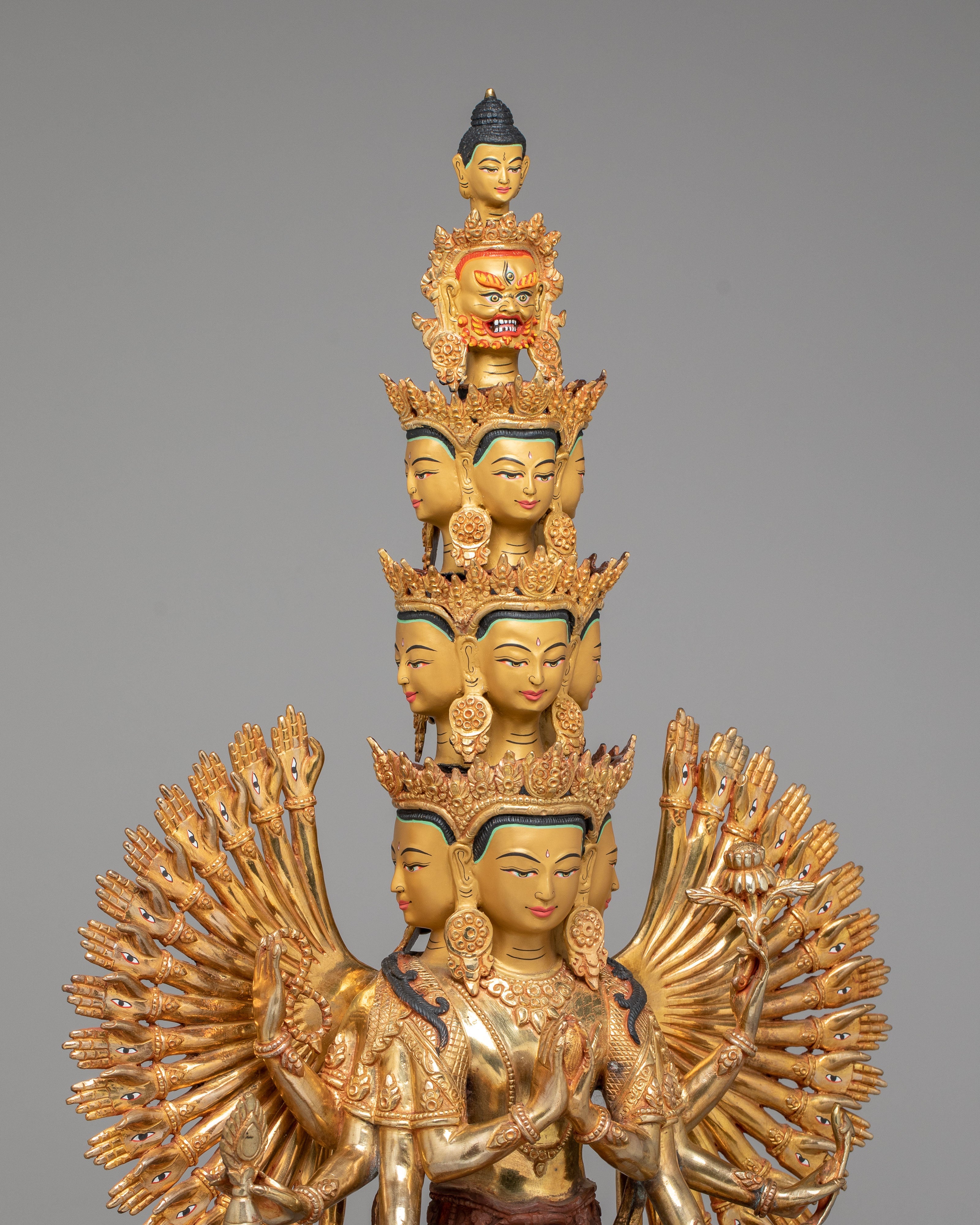 1000-armed-Chenrezig-of-Compassion Statue | Copper Body with 24K Gold Plating