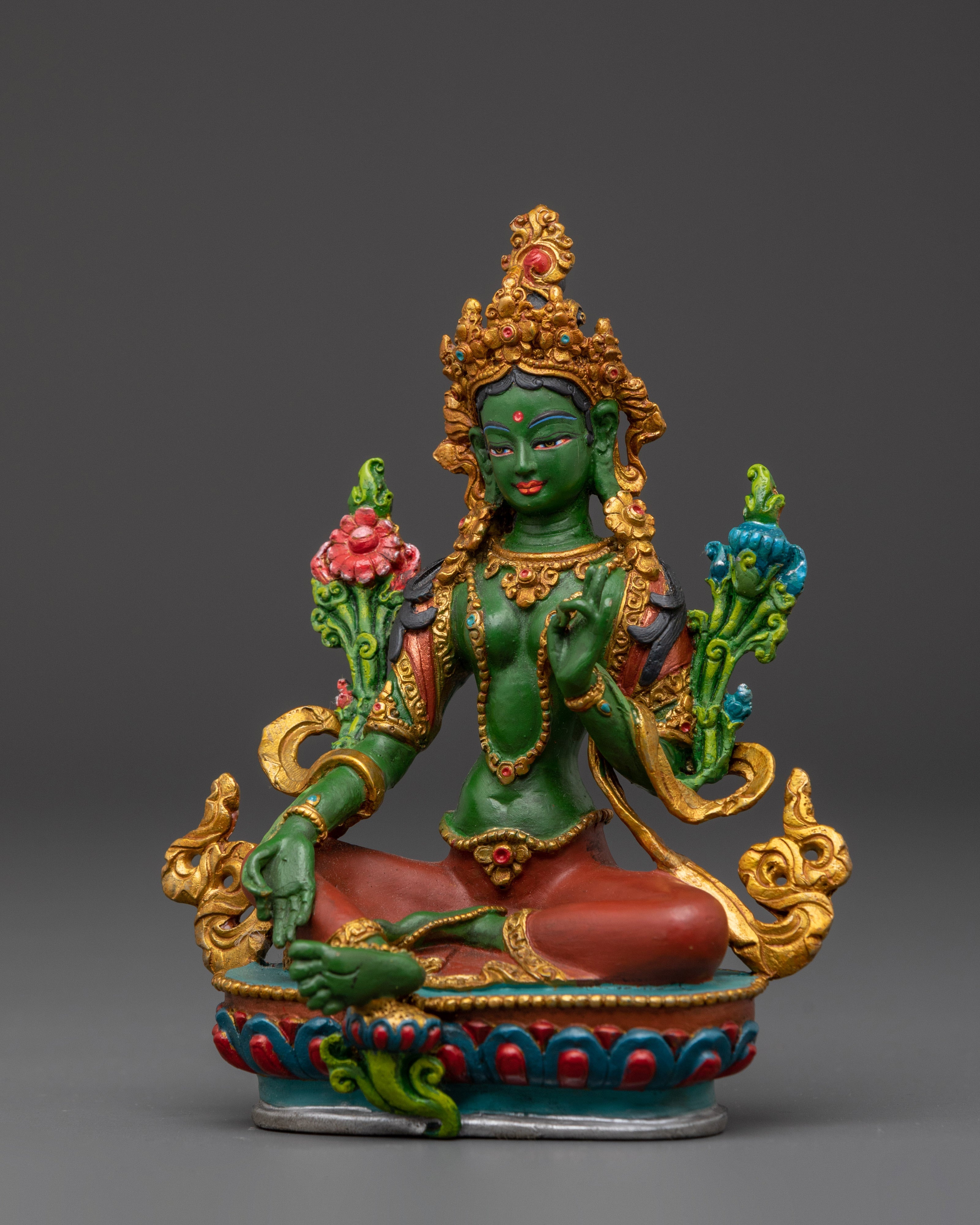 Traditional Green Tara Statue | Goddess of Compassion
