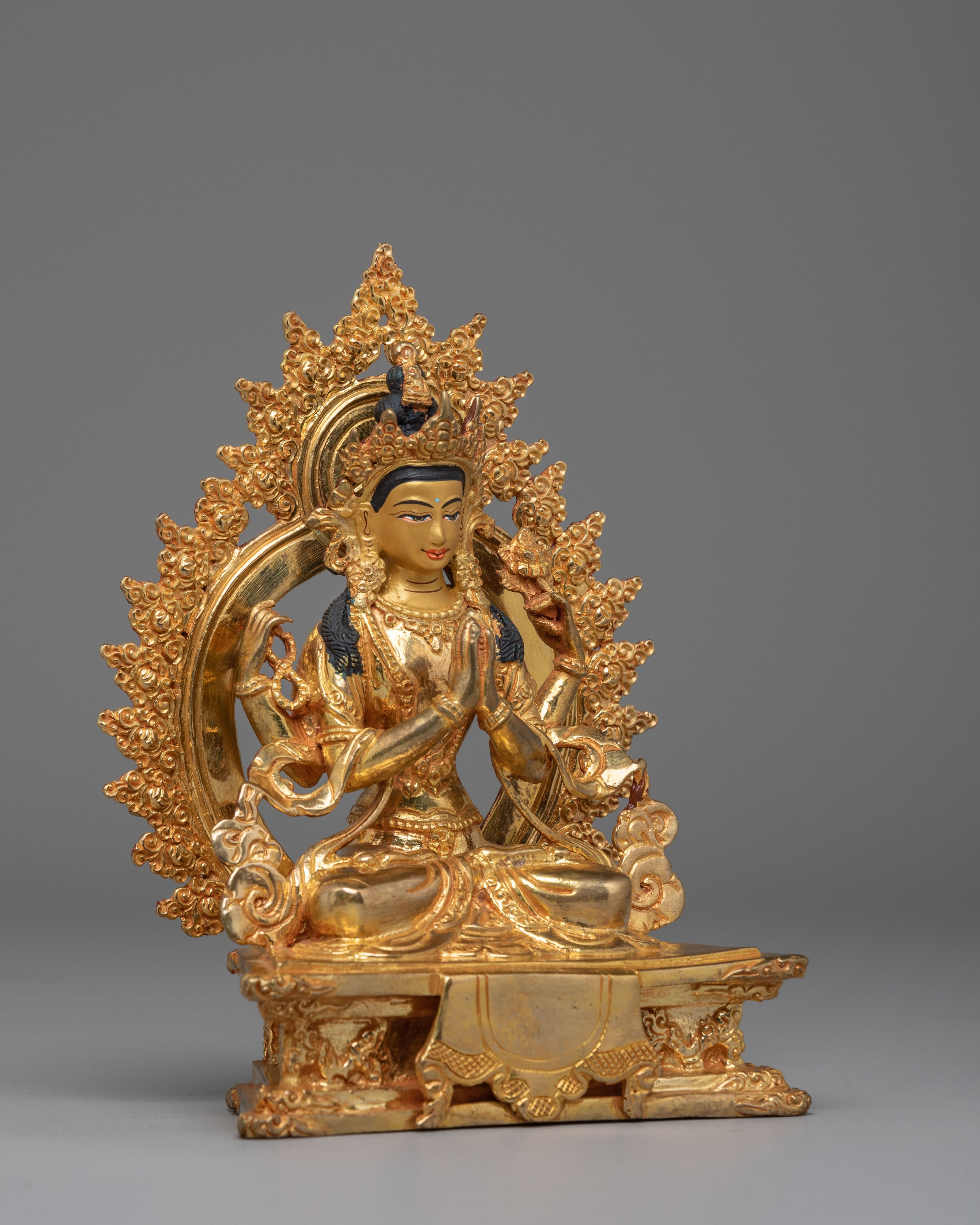 Spiritual Chenrezig on Throne Statue | Symbol of Compassion & Protection