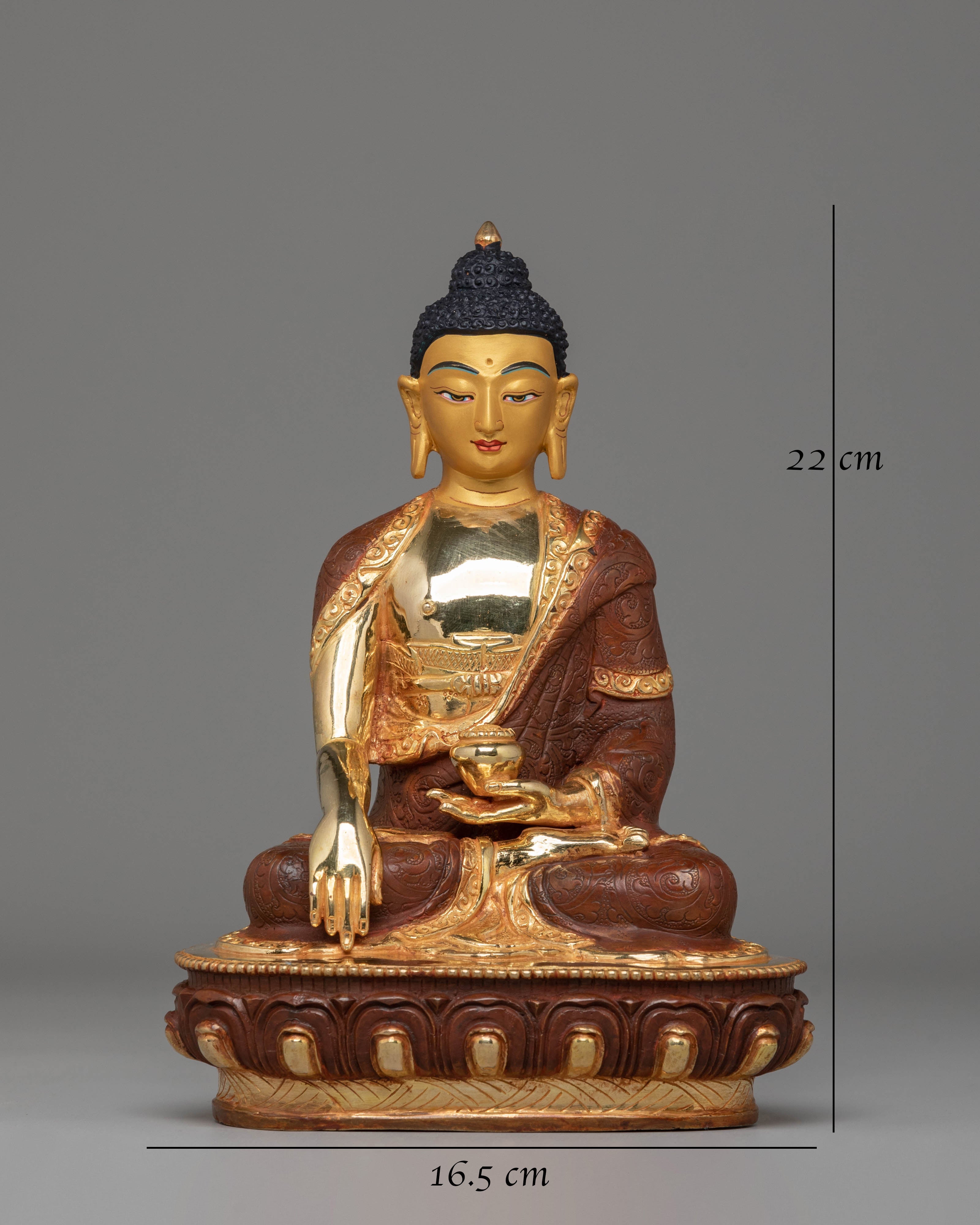 Handcrafted Golden Shakyamuni Buddha Statue | Spiritual Sculpture