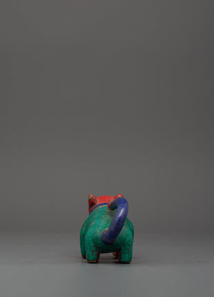 Colorful Ganesha Mouse Statue for Decor | Symbolic Ganesh Vahana Altar Piece