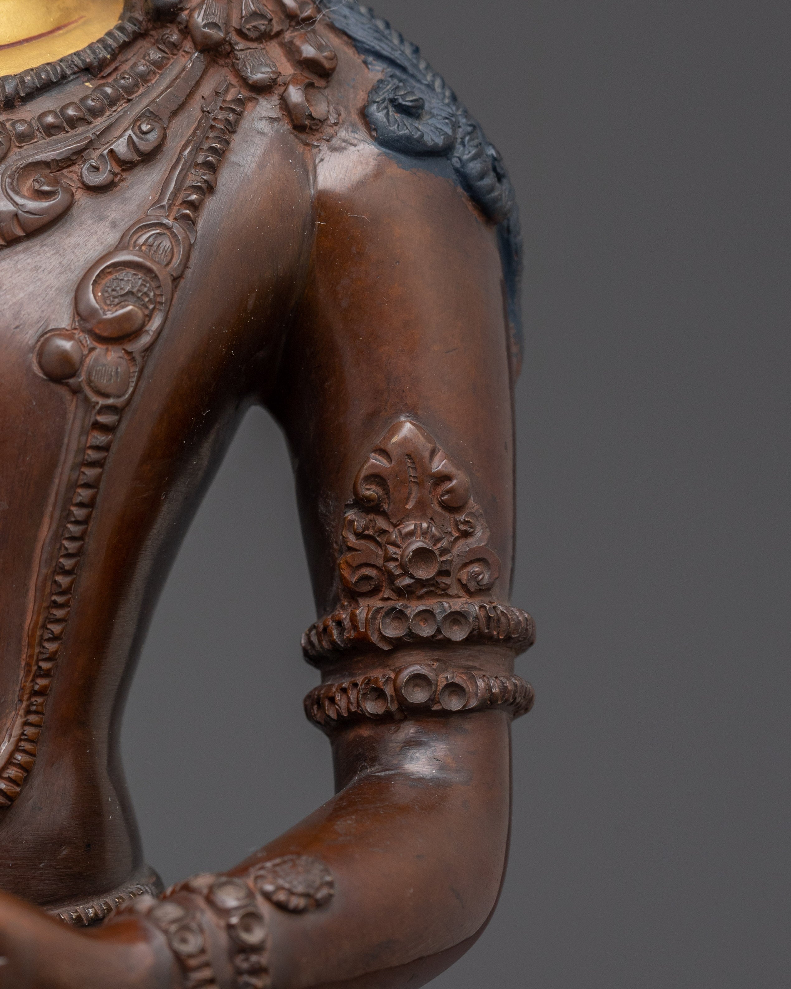 Handcrafted Amitayus Buddhist Copper Statue | Traditional Artwork