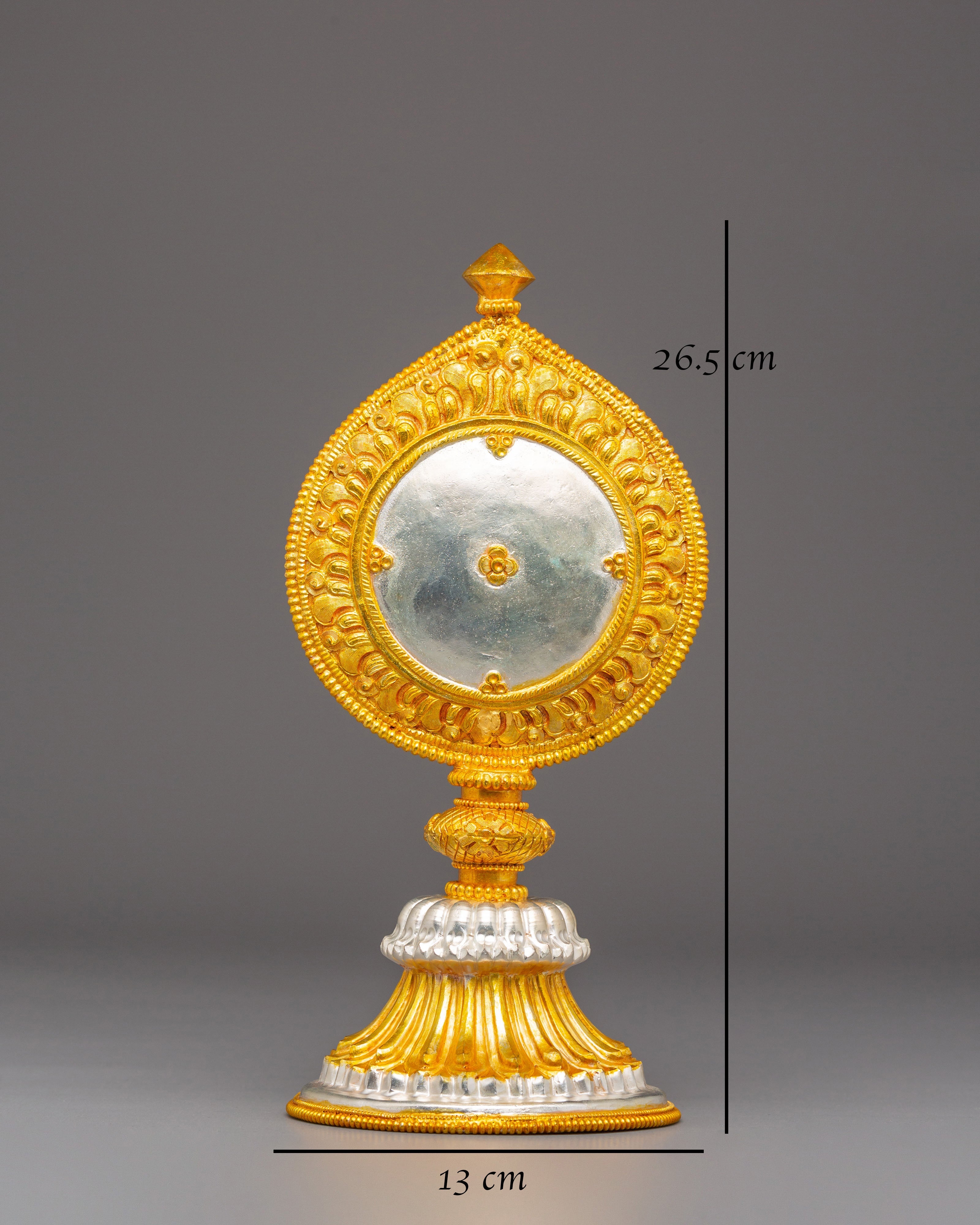 Sacred Golden Spiritual Mirror | Tibetan Ritual Mirror