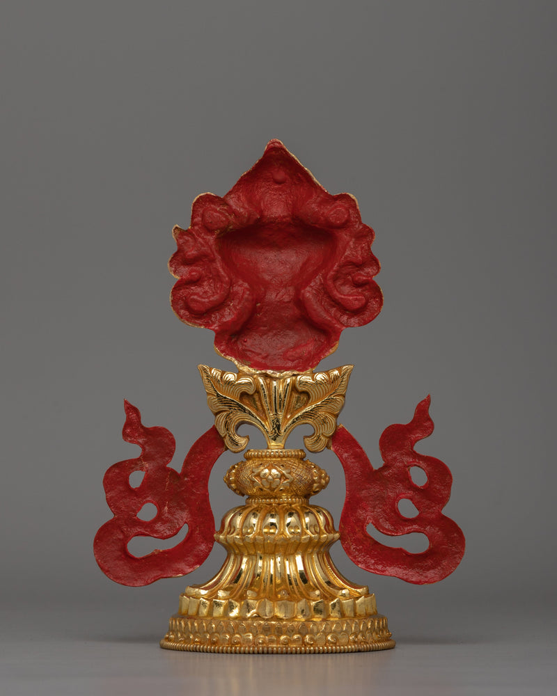 Gold-Plated Auspicious Symbol | Buddhist Rituals and Home Decor