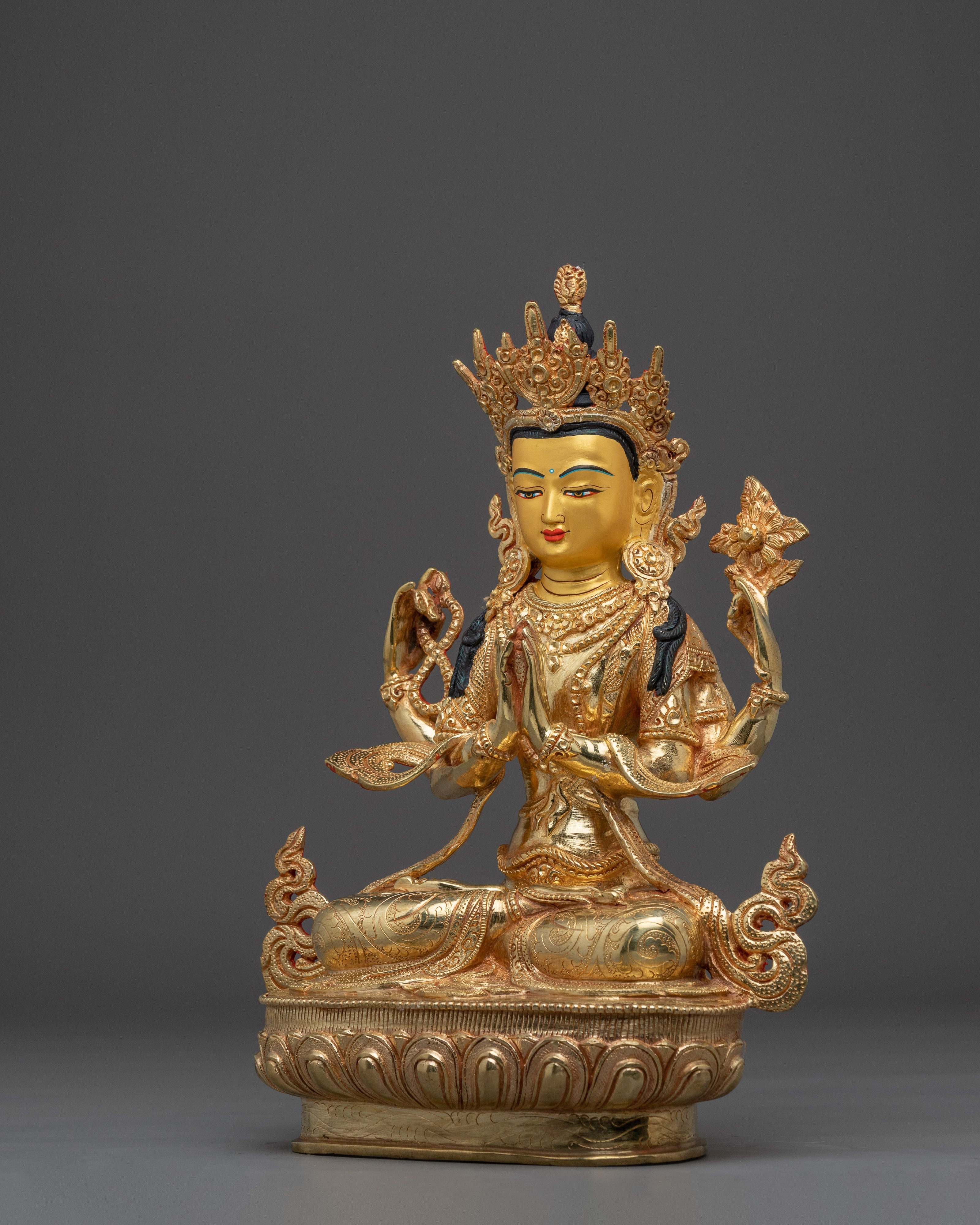 Handmade Compassionate Protector Chenrezig for Peace and Meditation