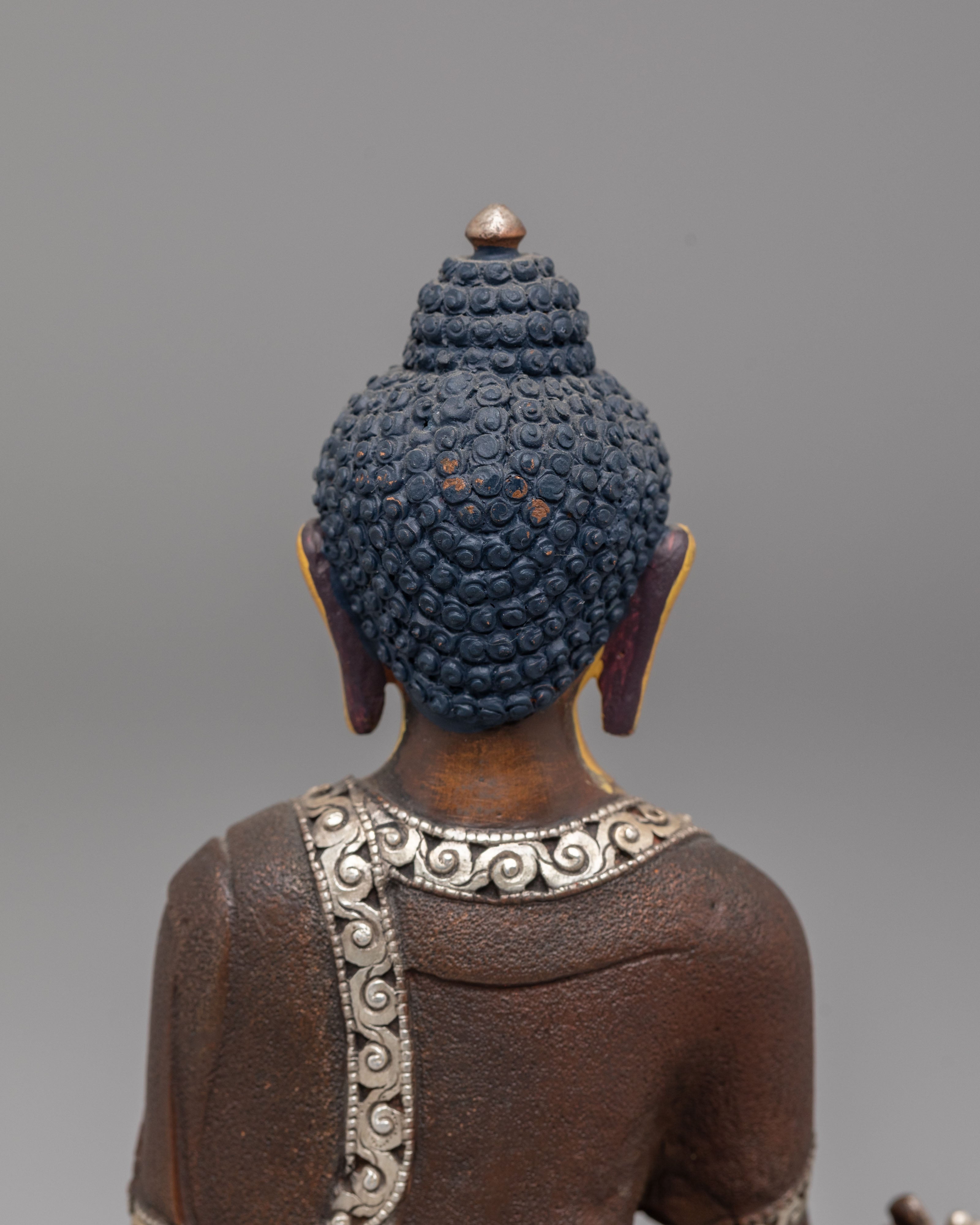 Handcrafted Tibetan Medicine Buddha Sculpture | Copper Buddhist Statue