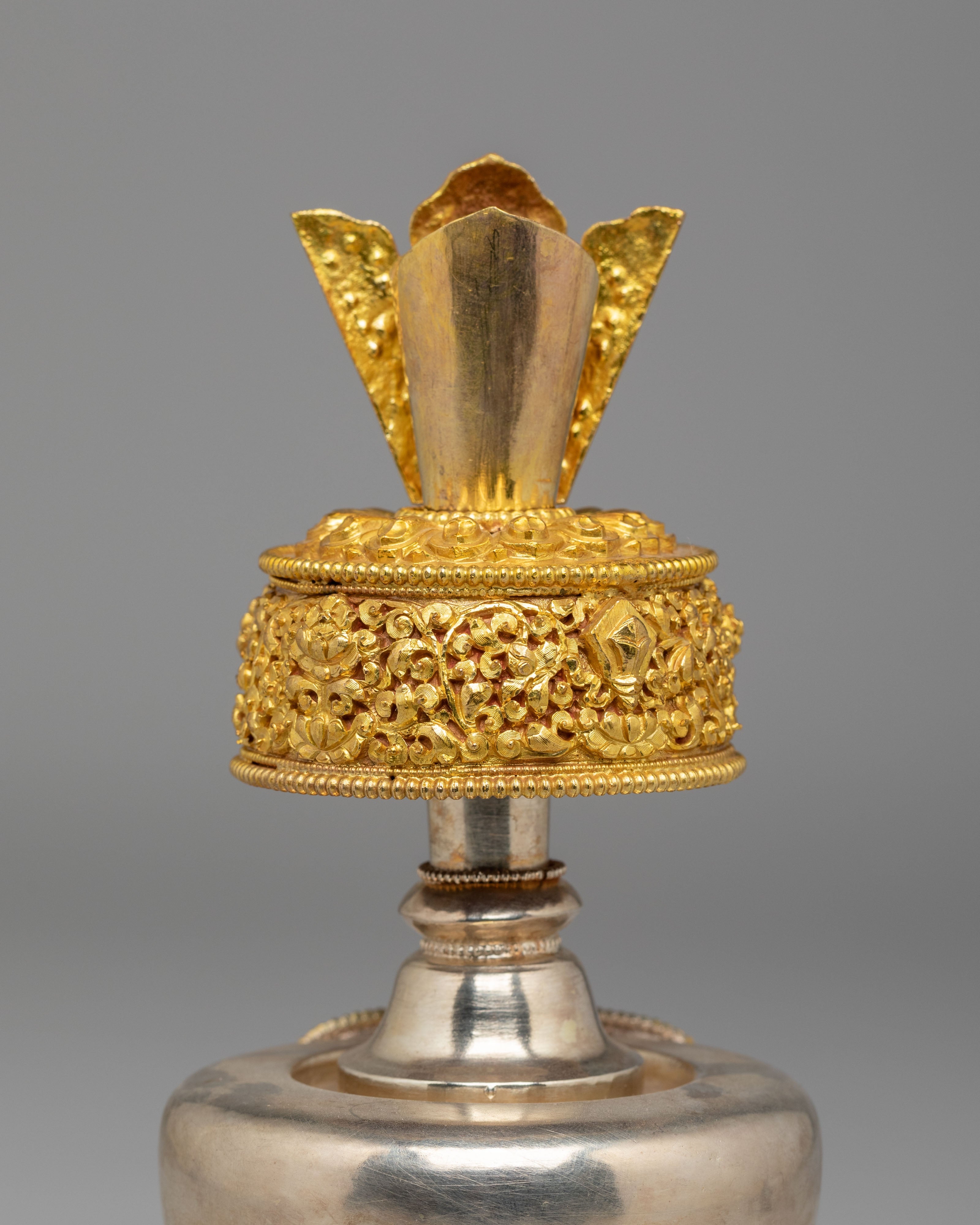Spiritual Handcrafted Ritual Bhumba Set | Gold and Silver Plated Bhumba