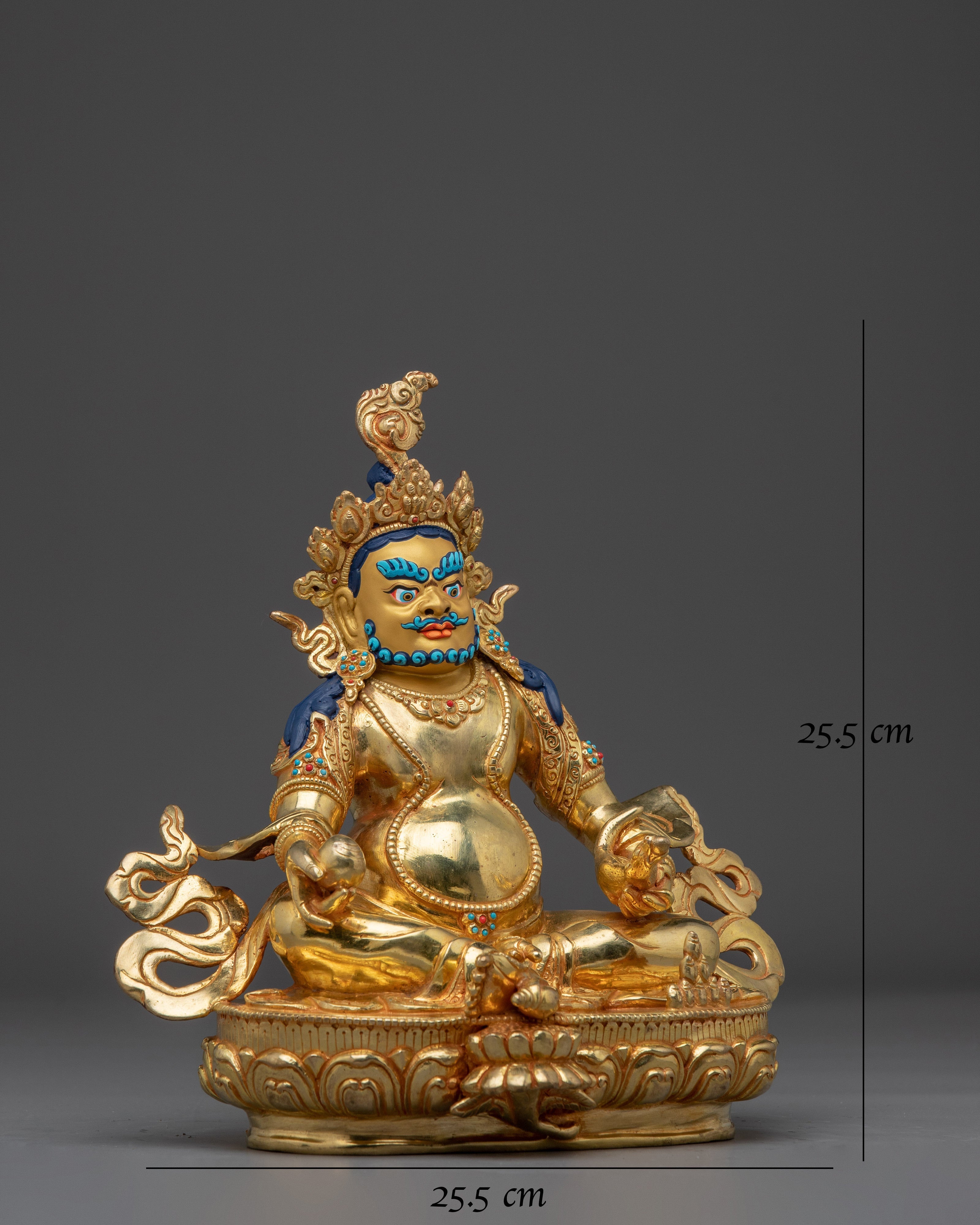 Buddhist Revered Wealth Deity Dzambhala Statue for Abundance and Prosperity 