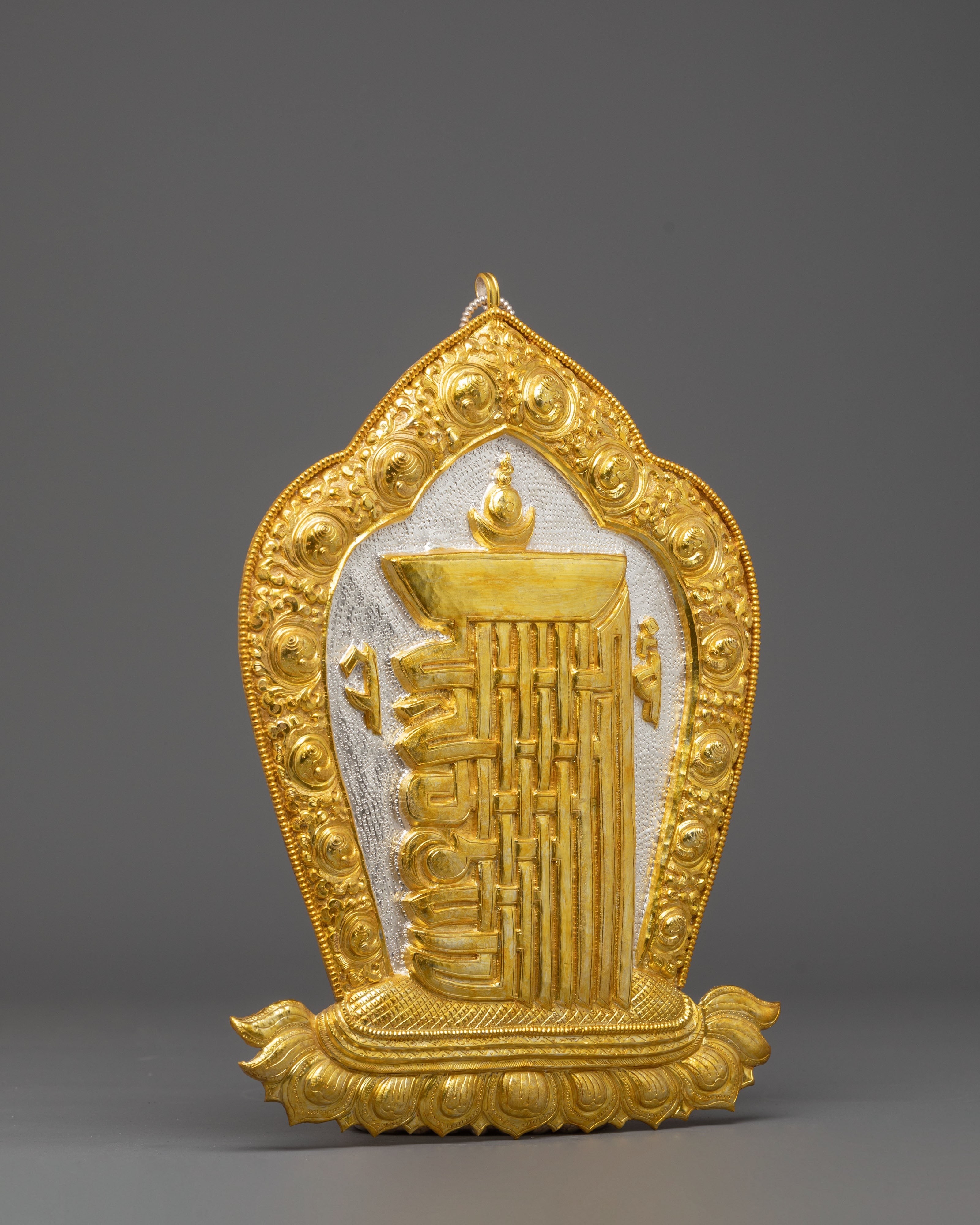 Electro Gold Plated Kala Chakra Wall Art | Tibetan Buddhist Decor