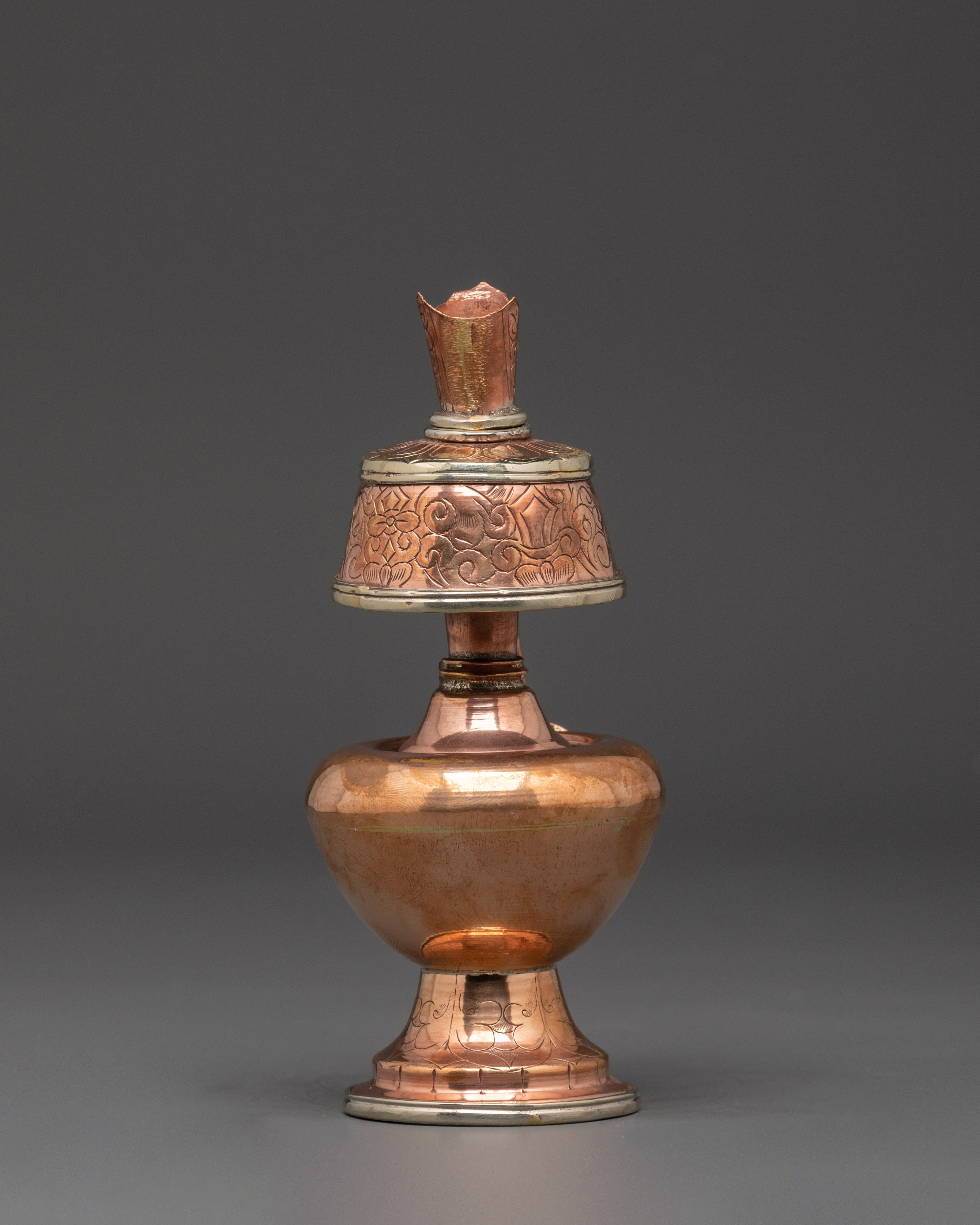 Handcrafted Bumpa Set with Crown Lids | Tibetan Ritual Offering Vessels