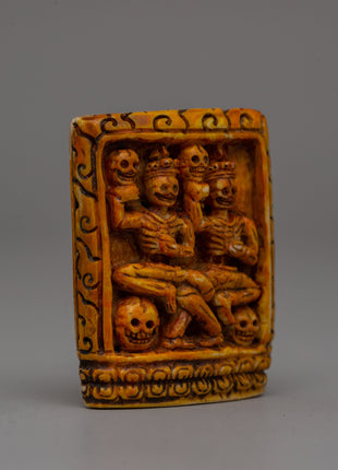 Chitipati Bone Carving | 5.3cm Handmade Tibetan Art