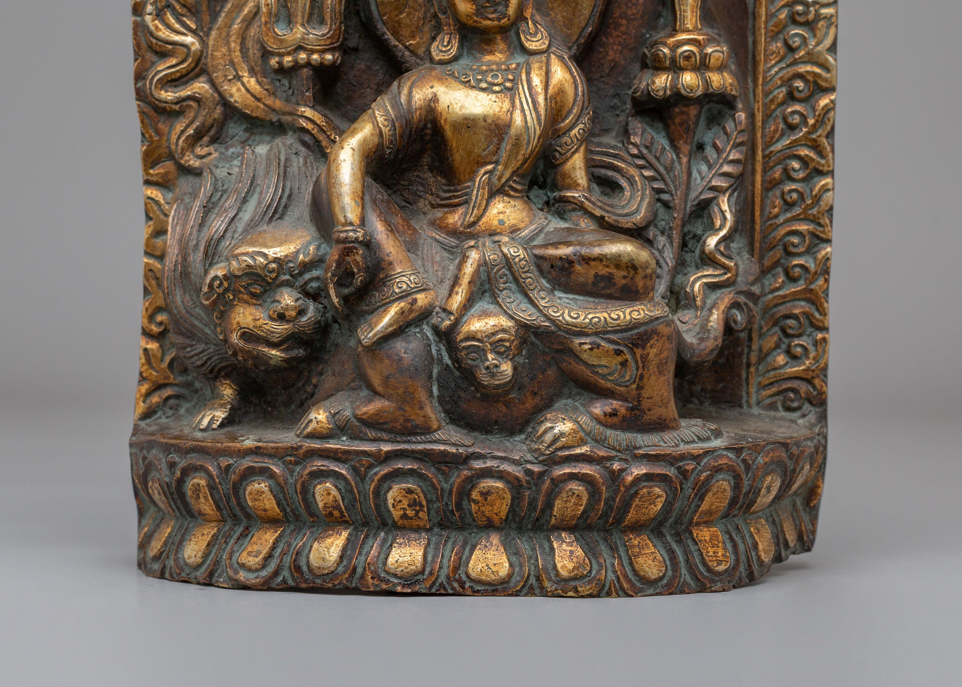 Tibetan Simhanada Lokeshvara Sculpture | Sacred Buddhist Statue