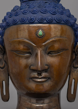 Bronze Buddha Head Statue | Perfect Spiritual Gift for Meditation Enthusiasts