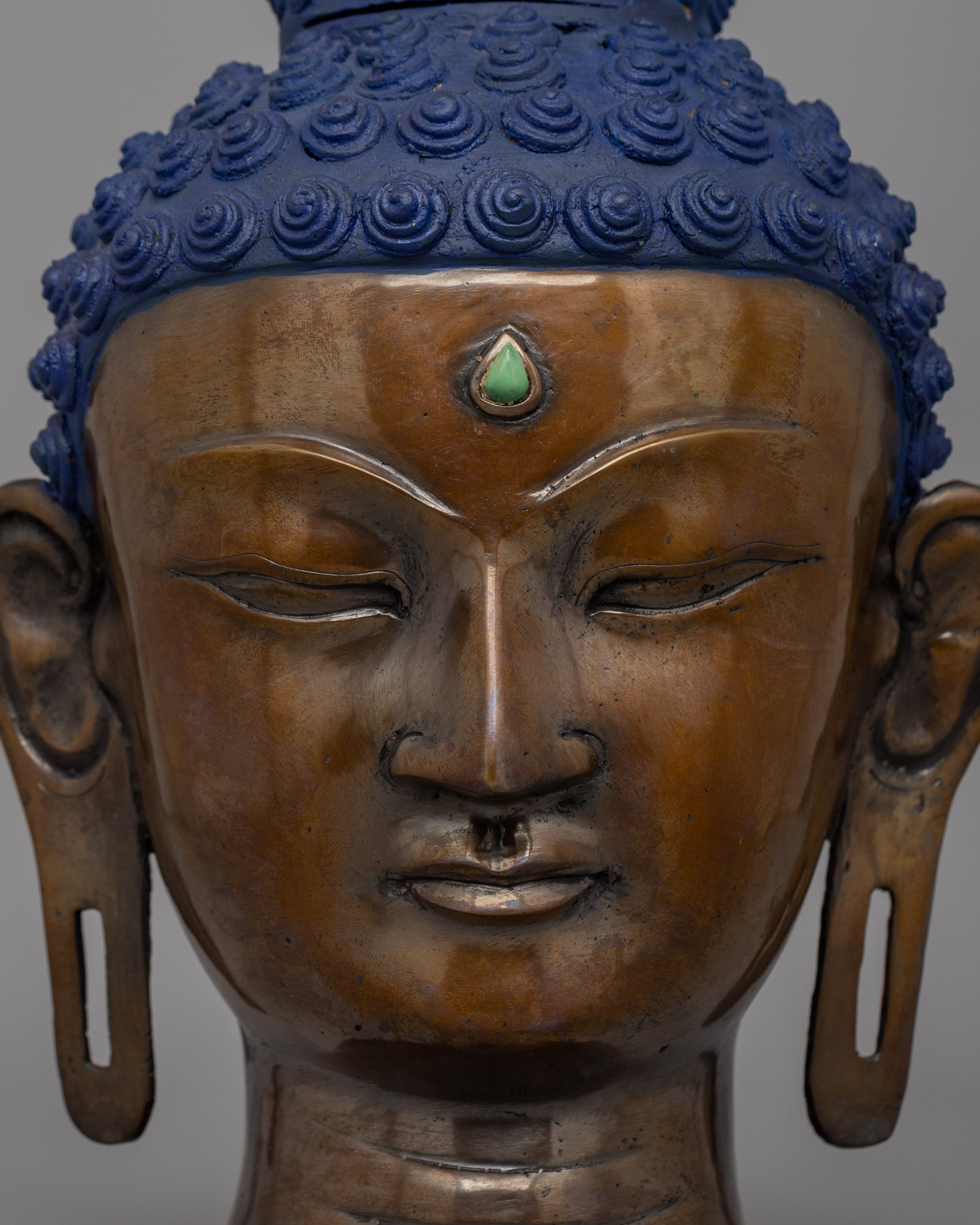 Bronze Buddha Head Statue | Perfect Spiritual Gift for Meditation Enthusiasts