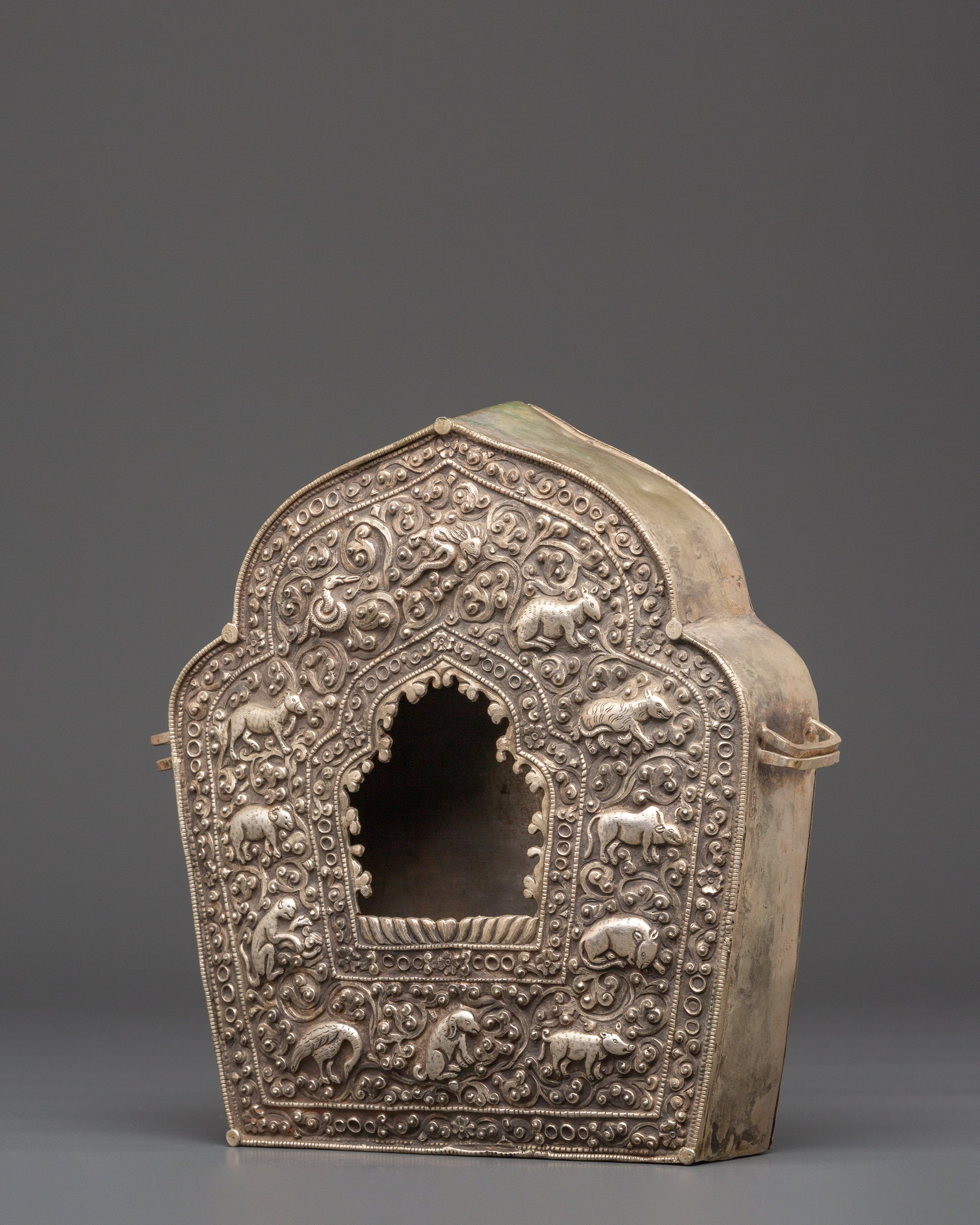Authentic Handmade Ghau Box | Buddhist Ghau Box with Intricate Animal Motifs