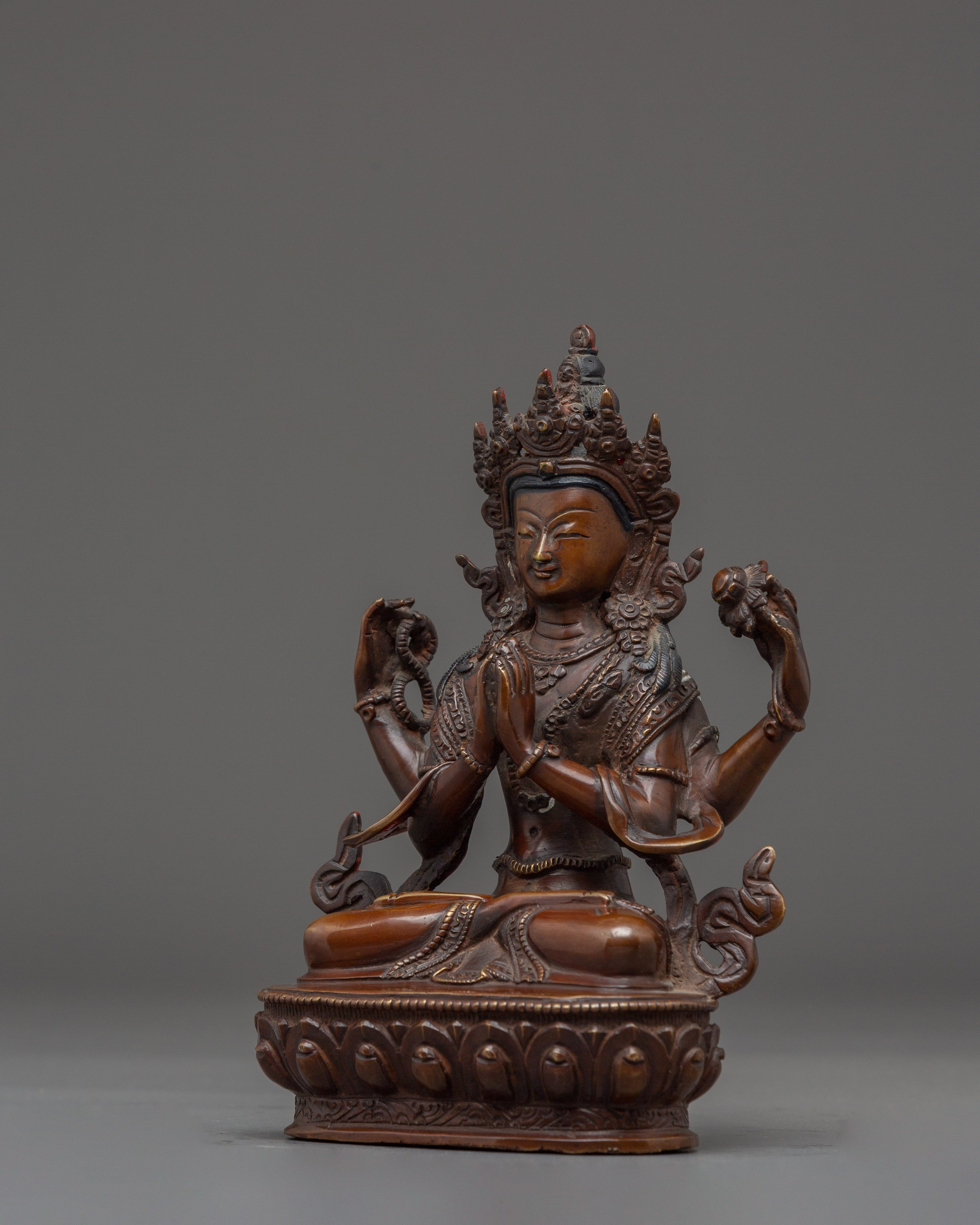 Himalayan Four Armed Chenrezig Statue | Avalokiteshvara Buddha of Compassion