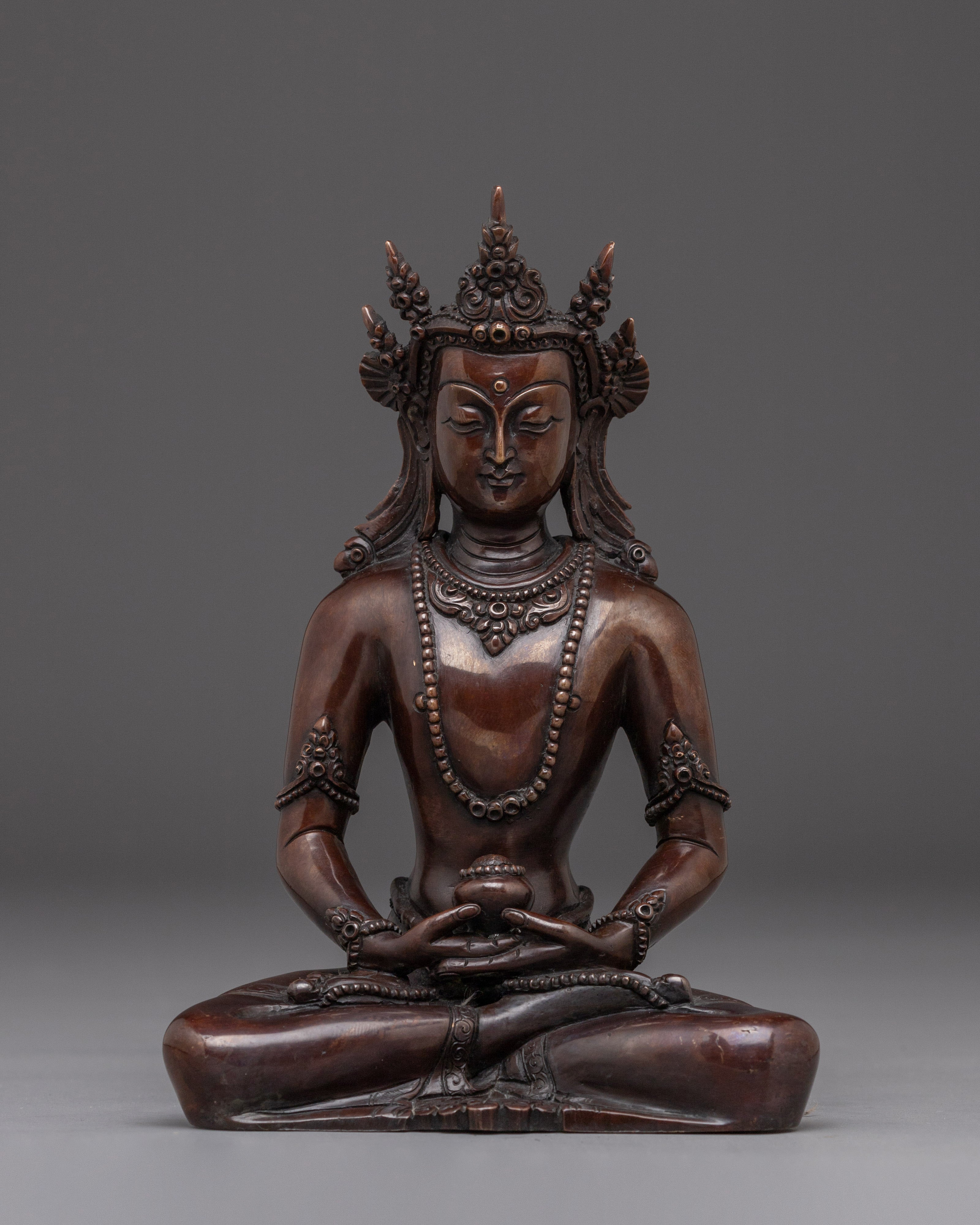 Crown Amitabha Buddha Sculpture | Buddha of Infinite light