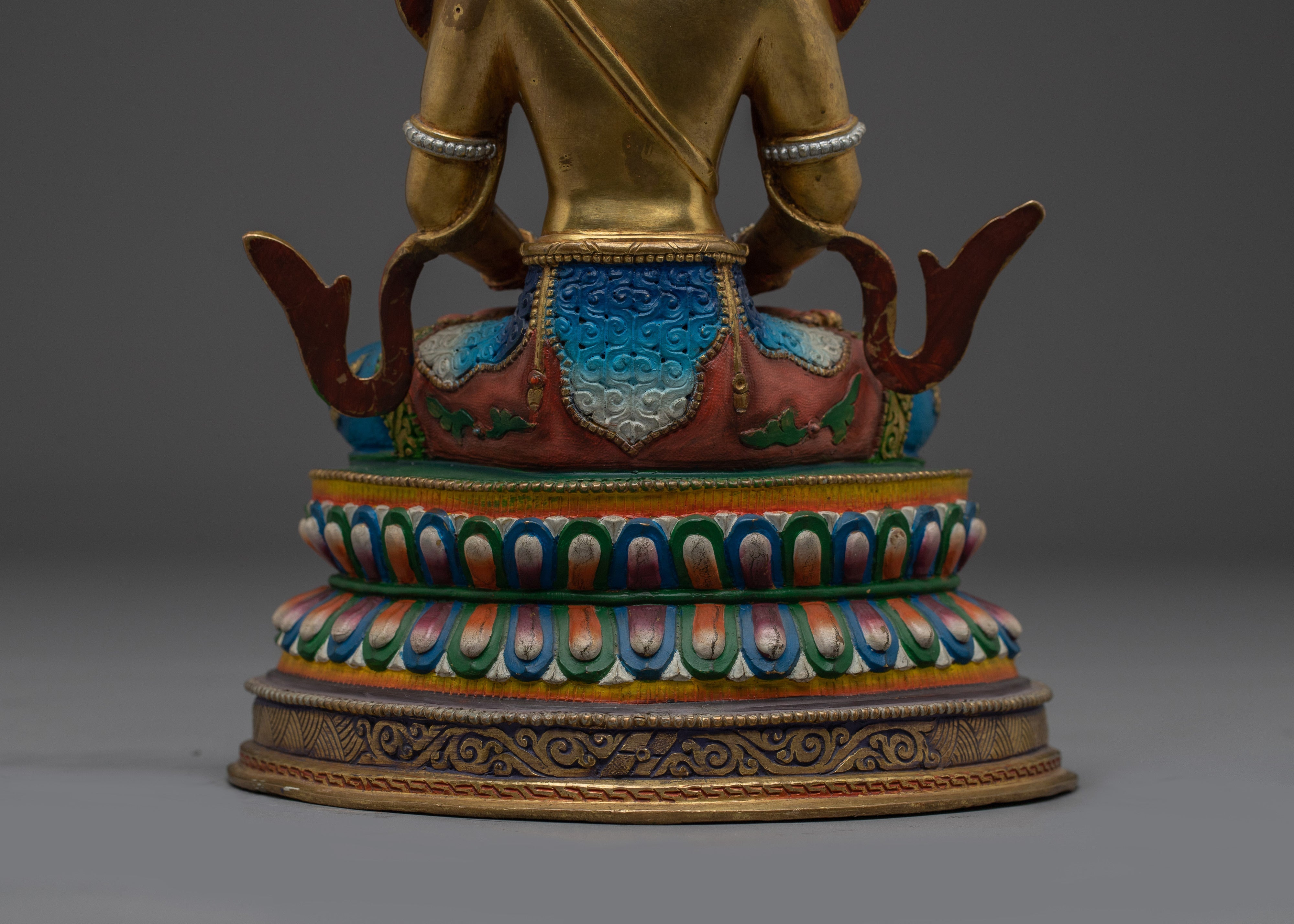 Colorful Amitayus Copper Statue | Buddhist Deity for Longevity