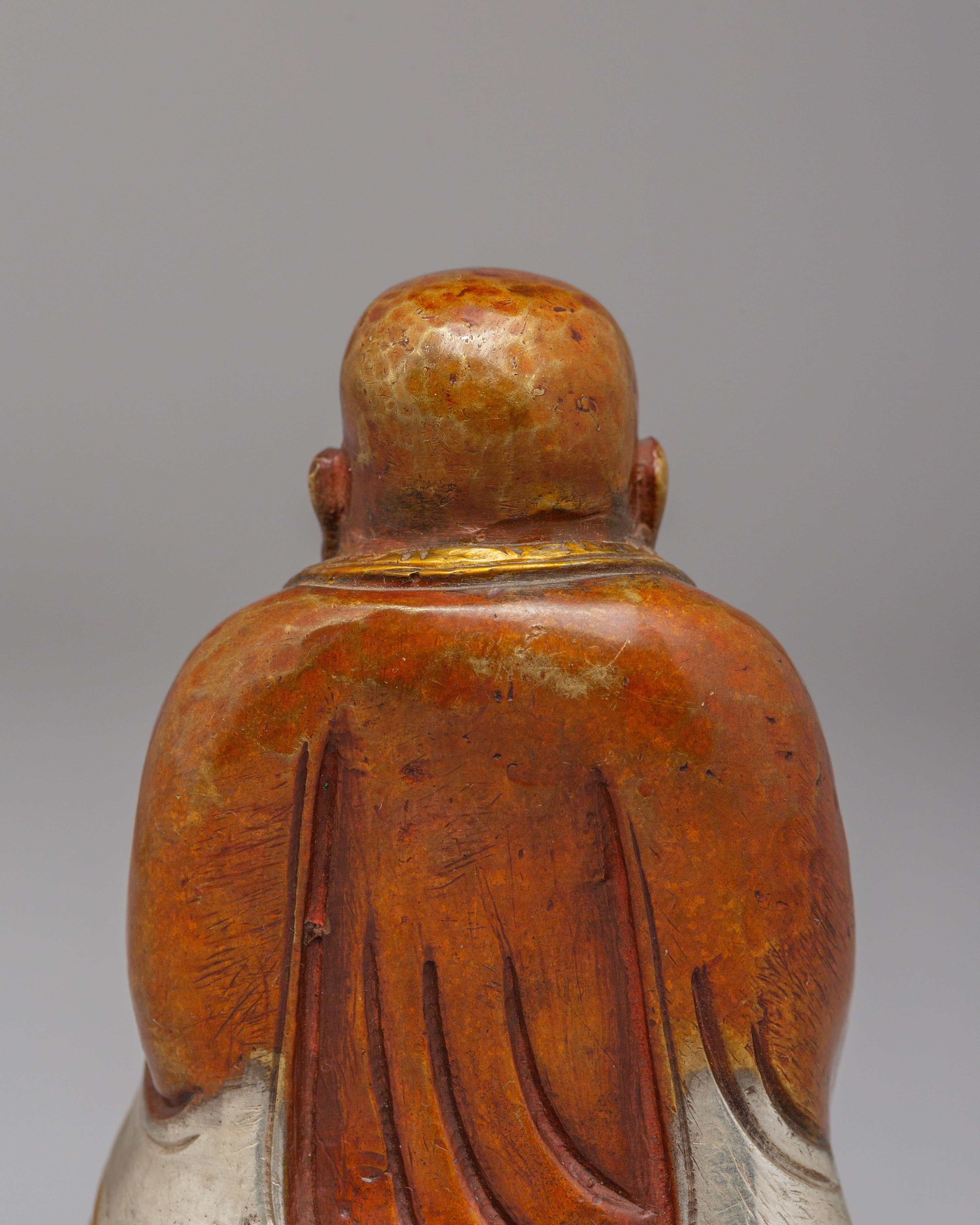 Machine Made Laughing Buddha Statue | Oxidized Copper Buddhist Art