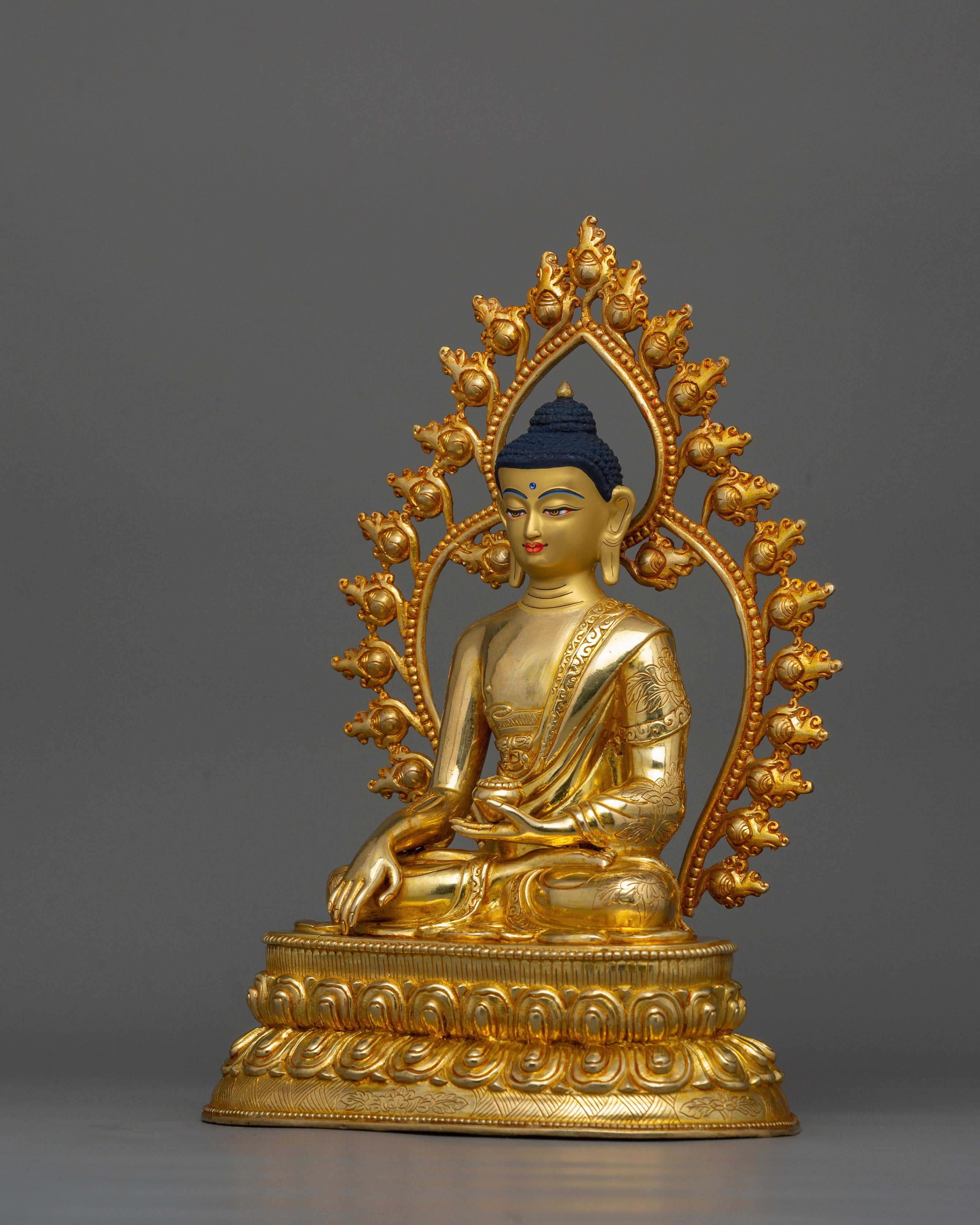 Shakyamuni Buddha with Sacred Halo Statue | Enlightened Buddha For Peace and Serenity
