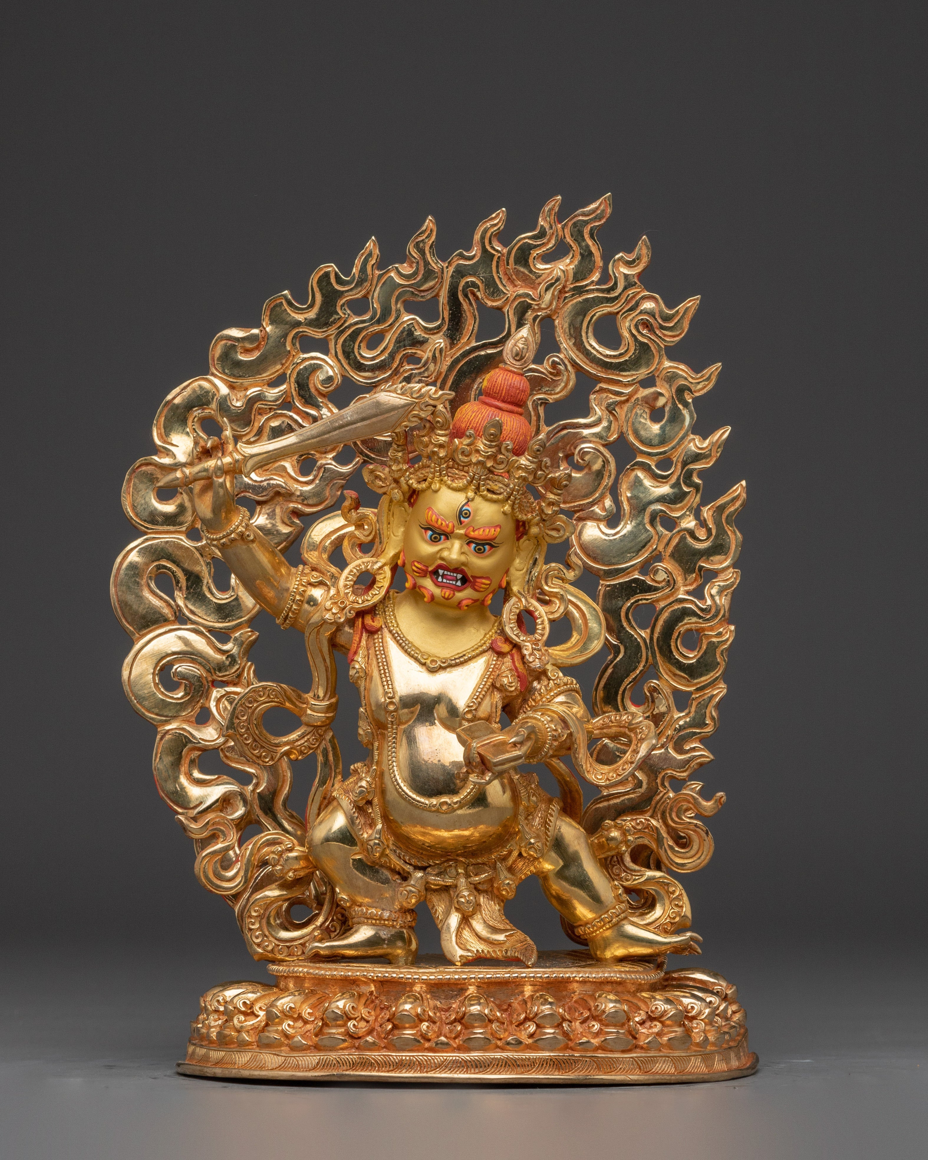 Nepalese Artwork of Black Manjushri | Tibetan Wisdom Deity