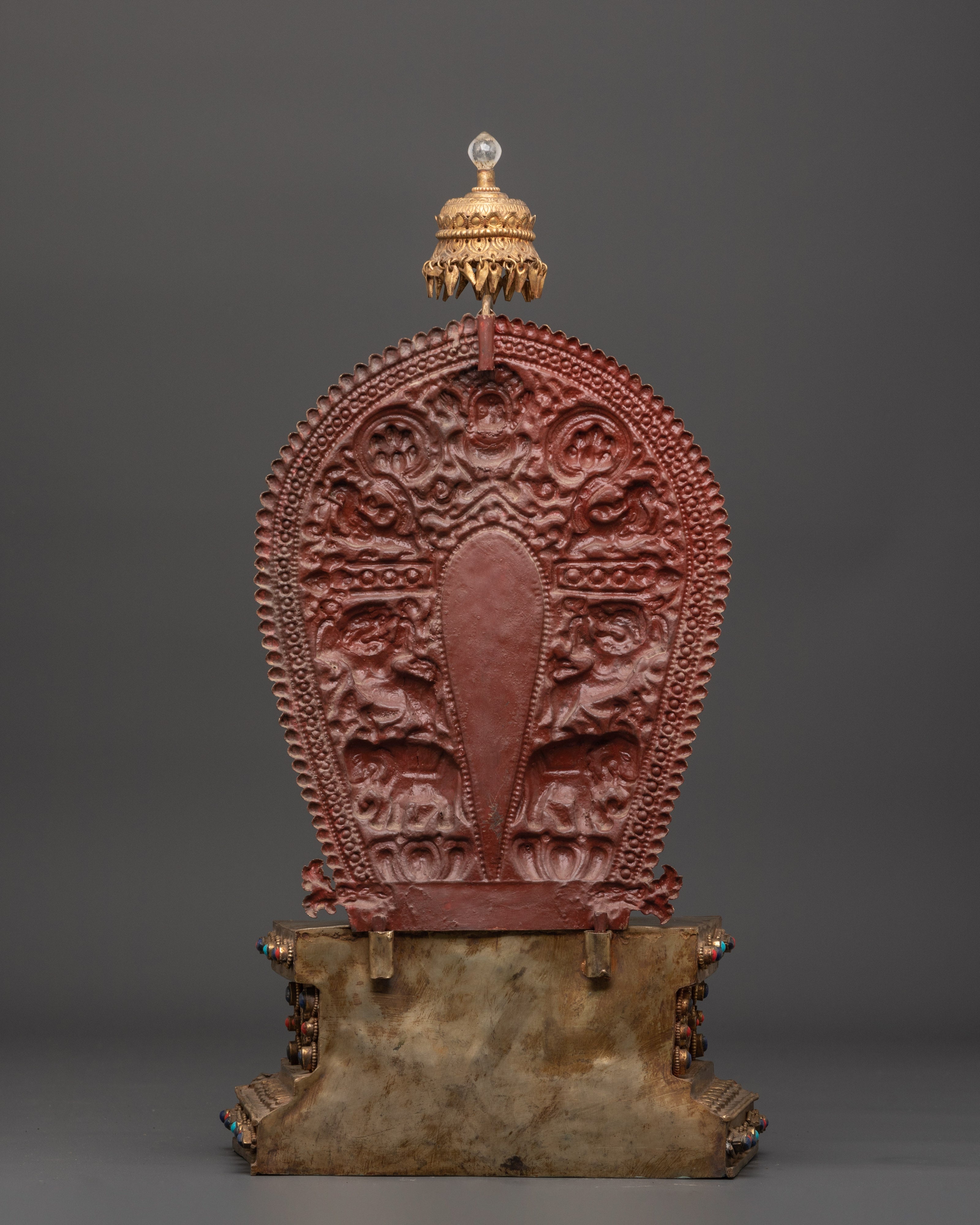 Ganesh Crystal Statue | Coral and Turquoise Inlaid