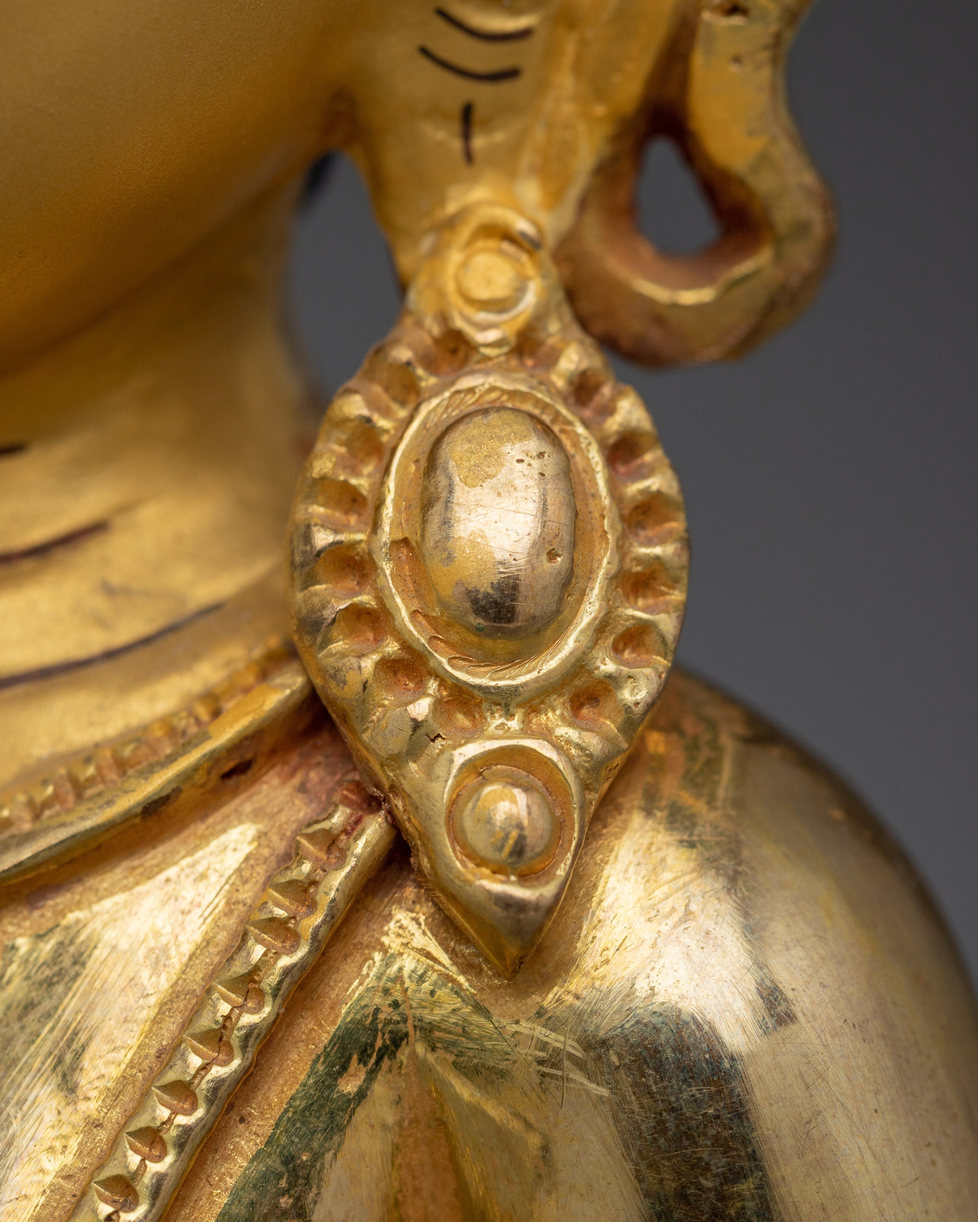 Golden Cosmic Buddha Vairocana Statue |  Buddhist Spiritual Artwork