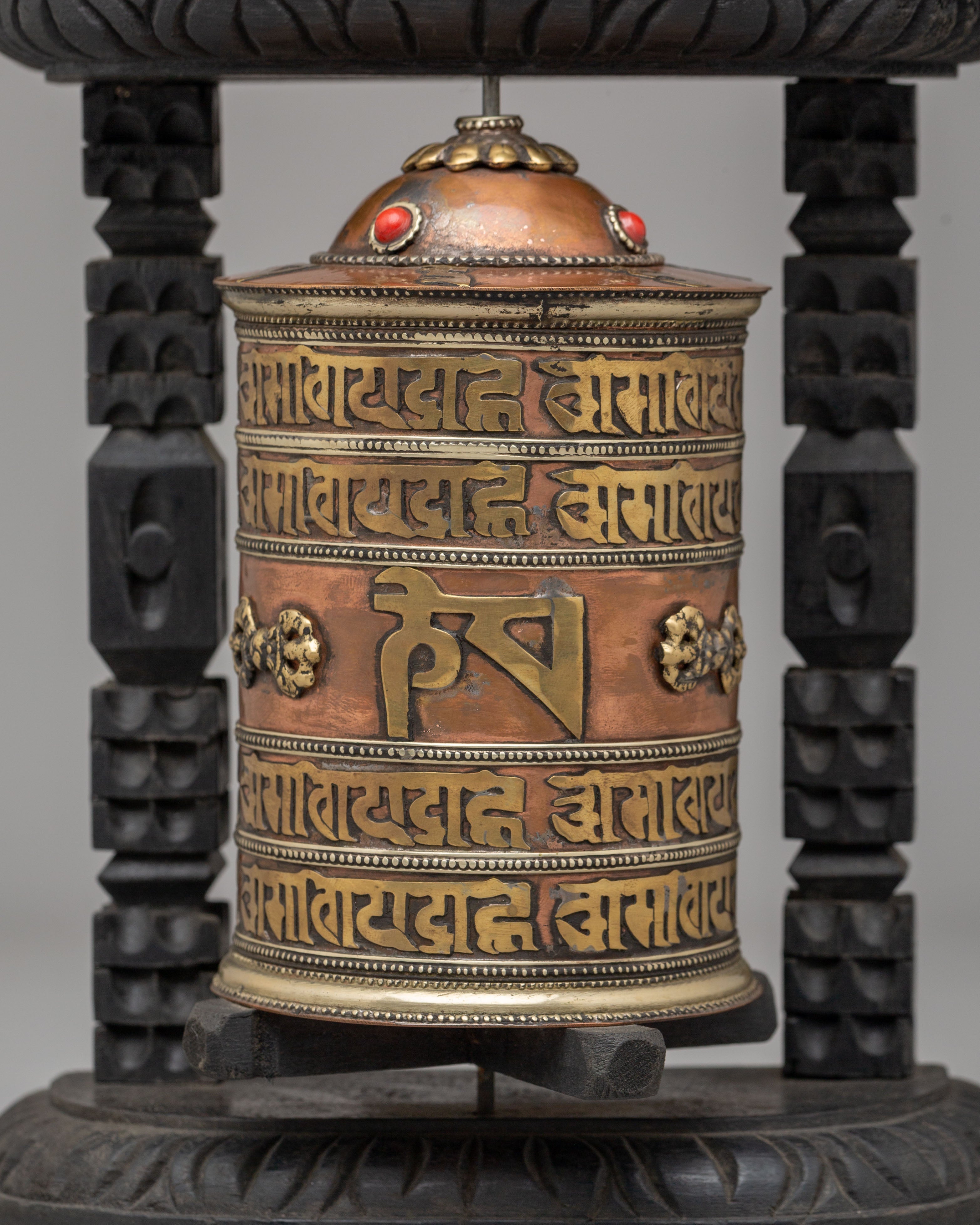 Buddhist Prayer Wheel For Altar | Tibetan Mantra Spinner