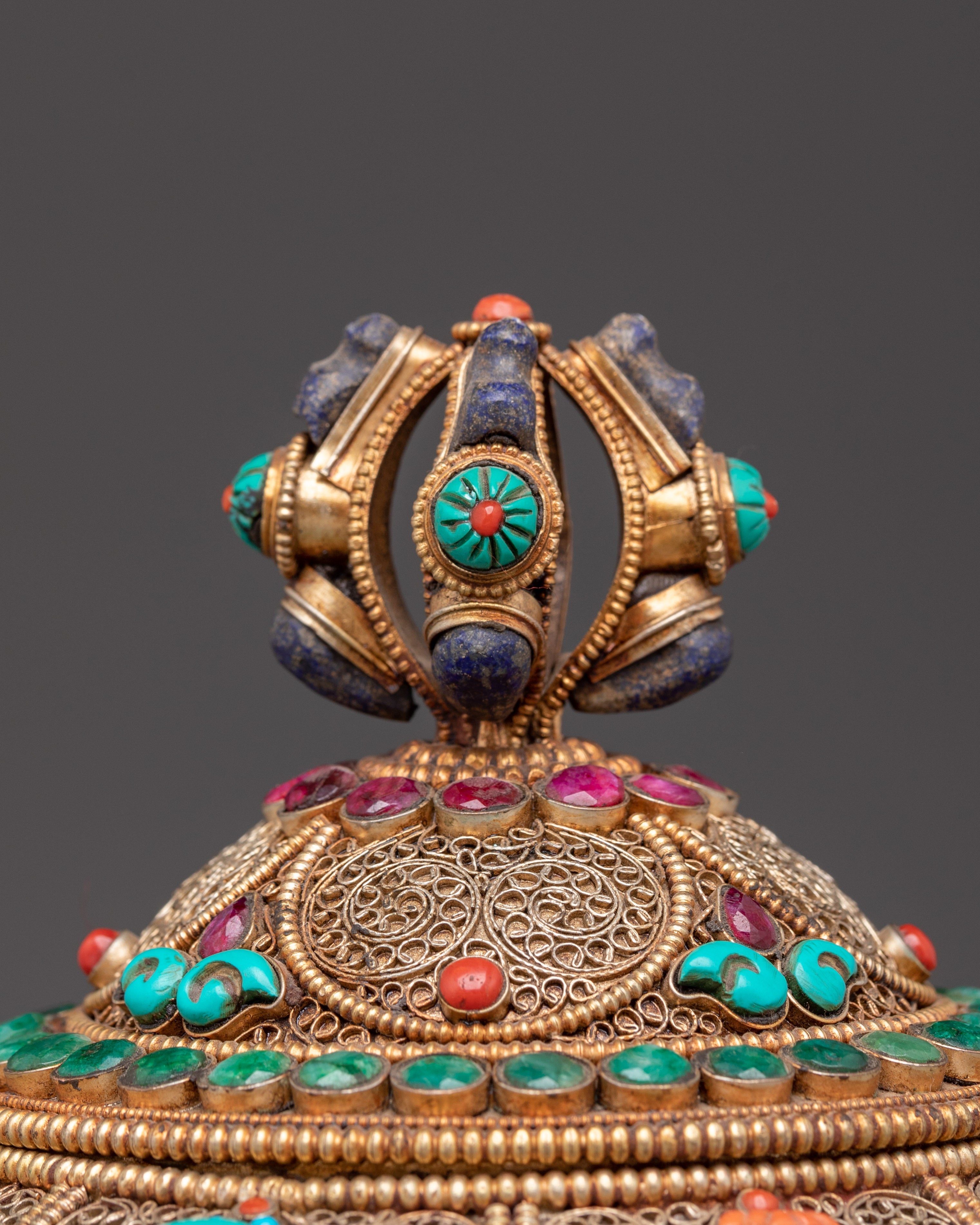 Tibetan Ceremonial Item Dhupur Rice Pot Set | Handcrafted Copper Ritual Offering