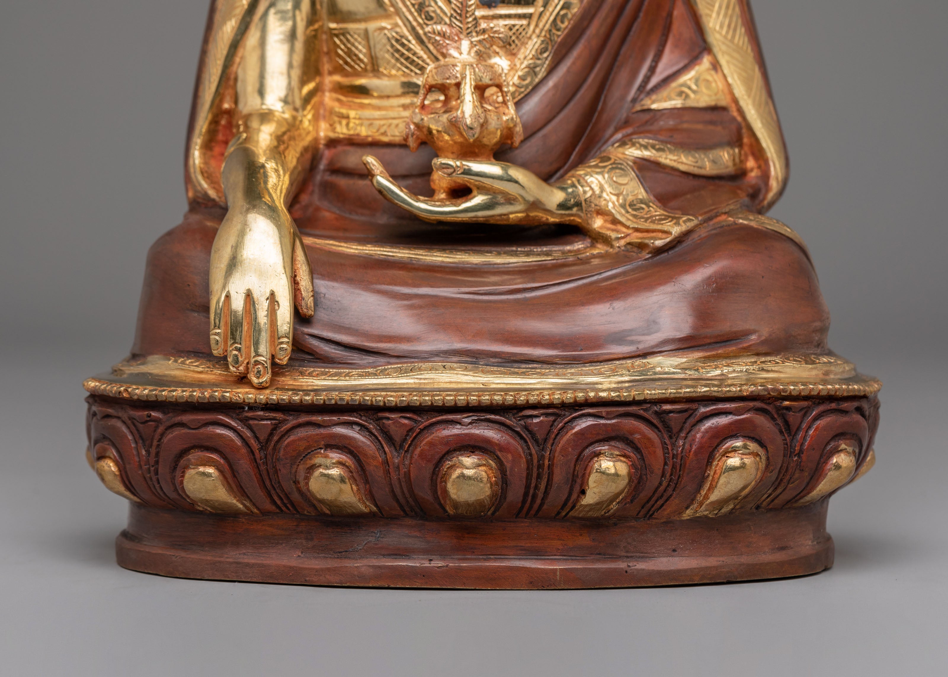 Traditional Buddhist Guru Shapdum Statue | Sacred Himalayan Artwork