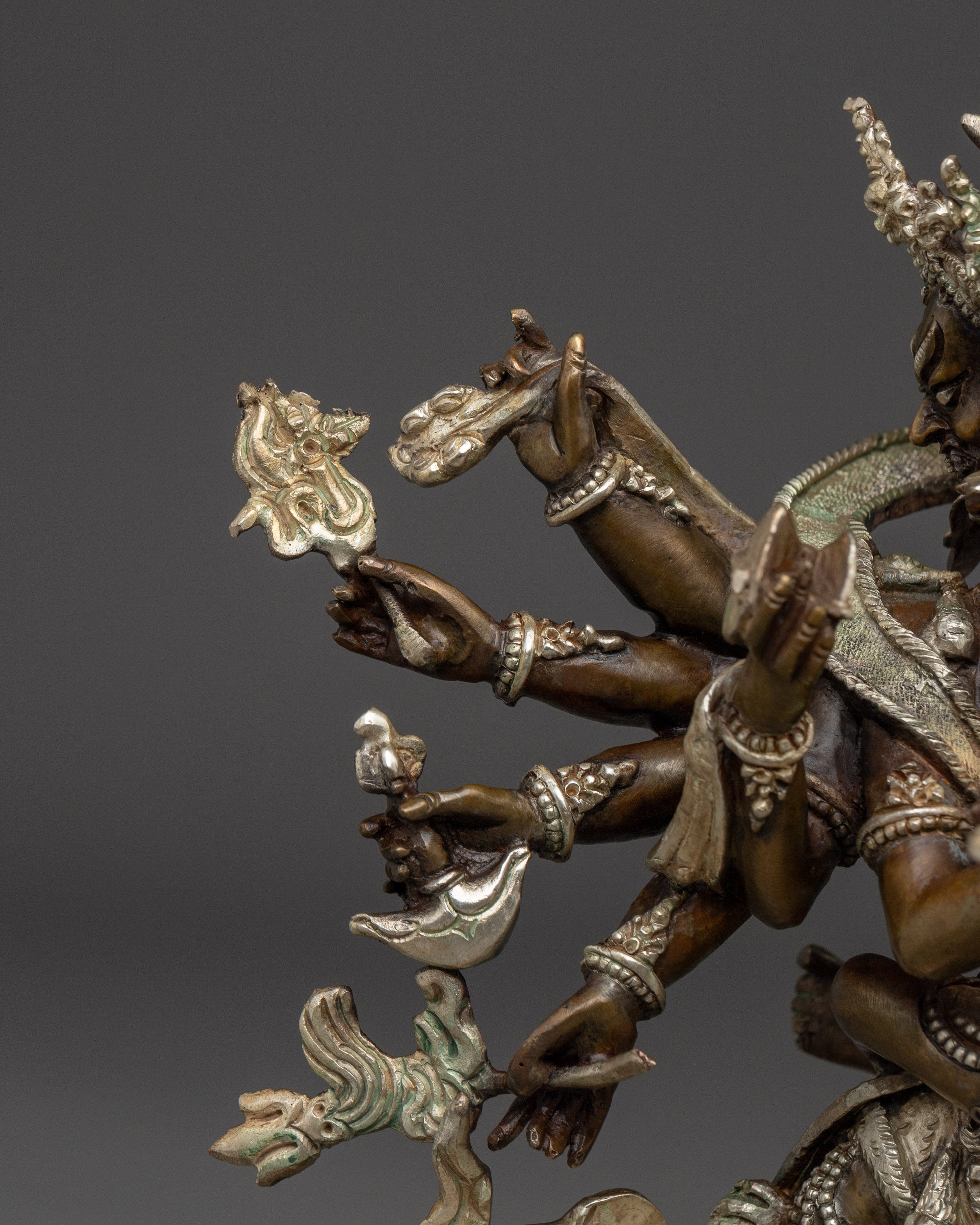 Silver-Plated Chakrasamvara Statue With Consort | Tibetan Art for Ritual Practice