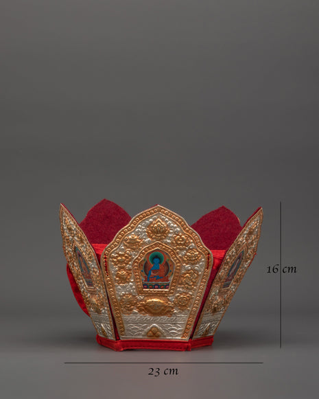 Tibetan Five Dhyani Buddhas Crown | Buddha Imprint Crown