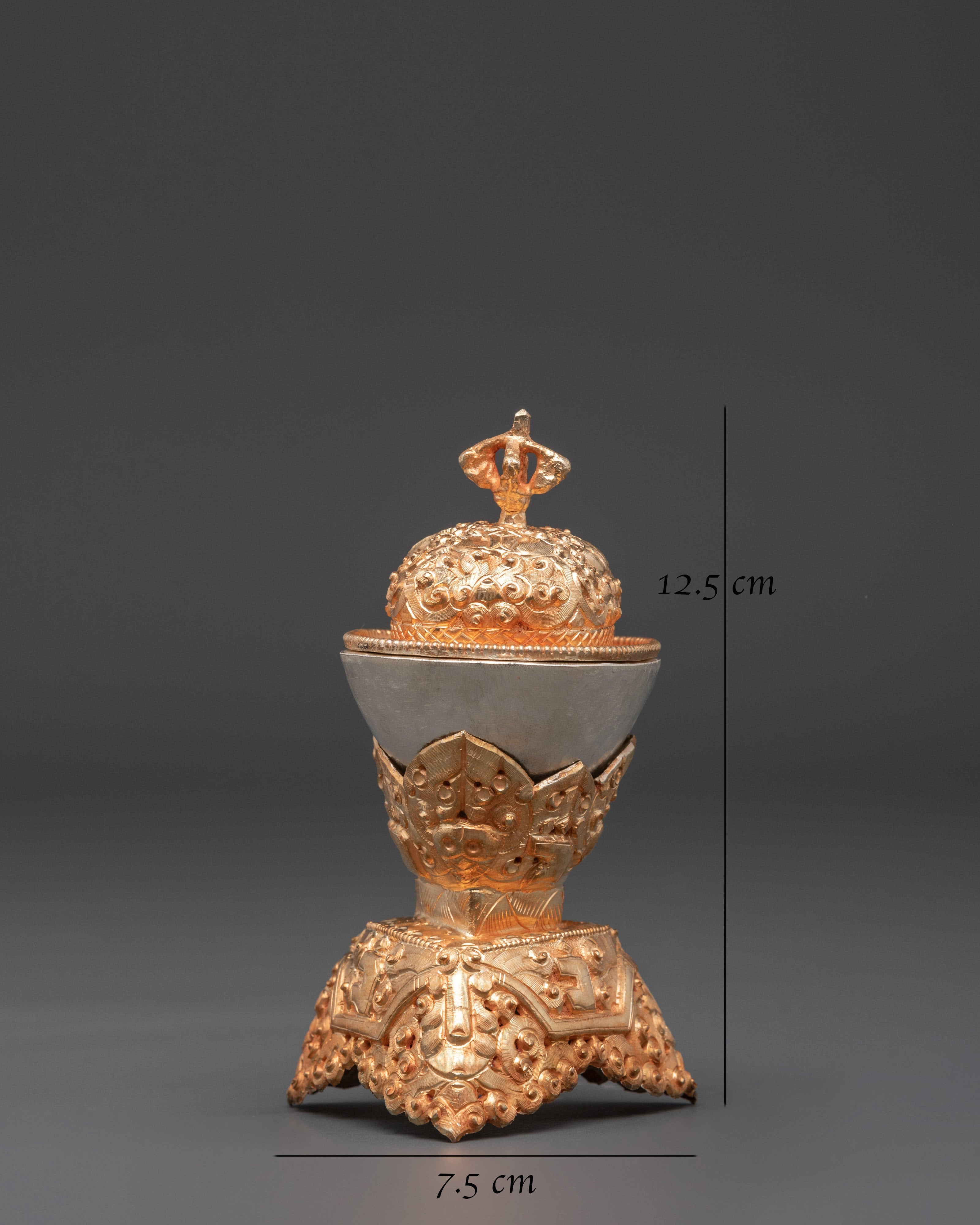 Sacred Traditional Kapala | Handcrafted Copper & Gold Plated Ritual Vessel