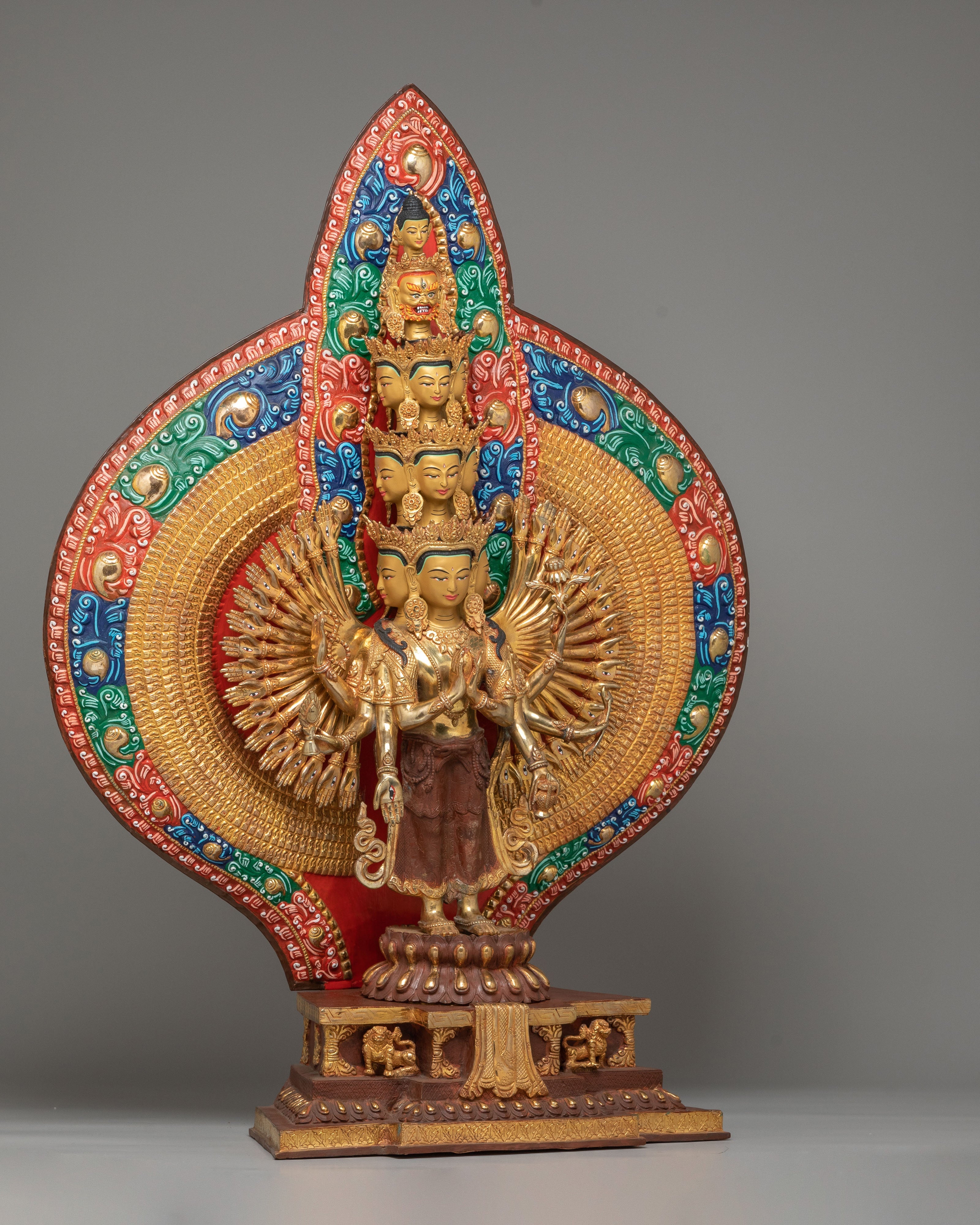 1000-armed-Chenrezig-of-Compassion Statue | Copper Body with 24K Gold Plating