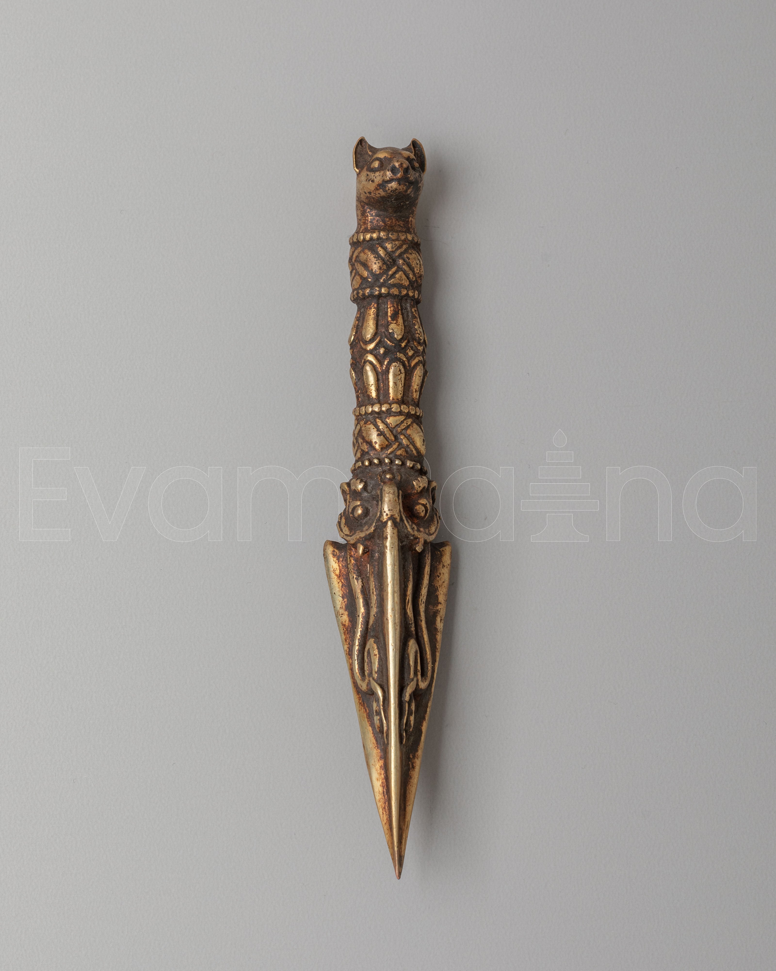 Himalayan Ritual Dagger | Sacred Bronze Phurba for Spiritual Ceremonies