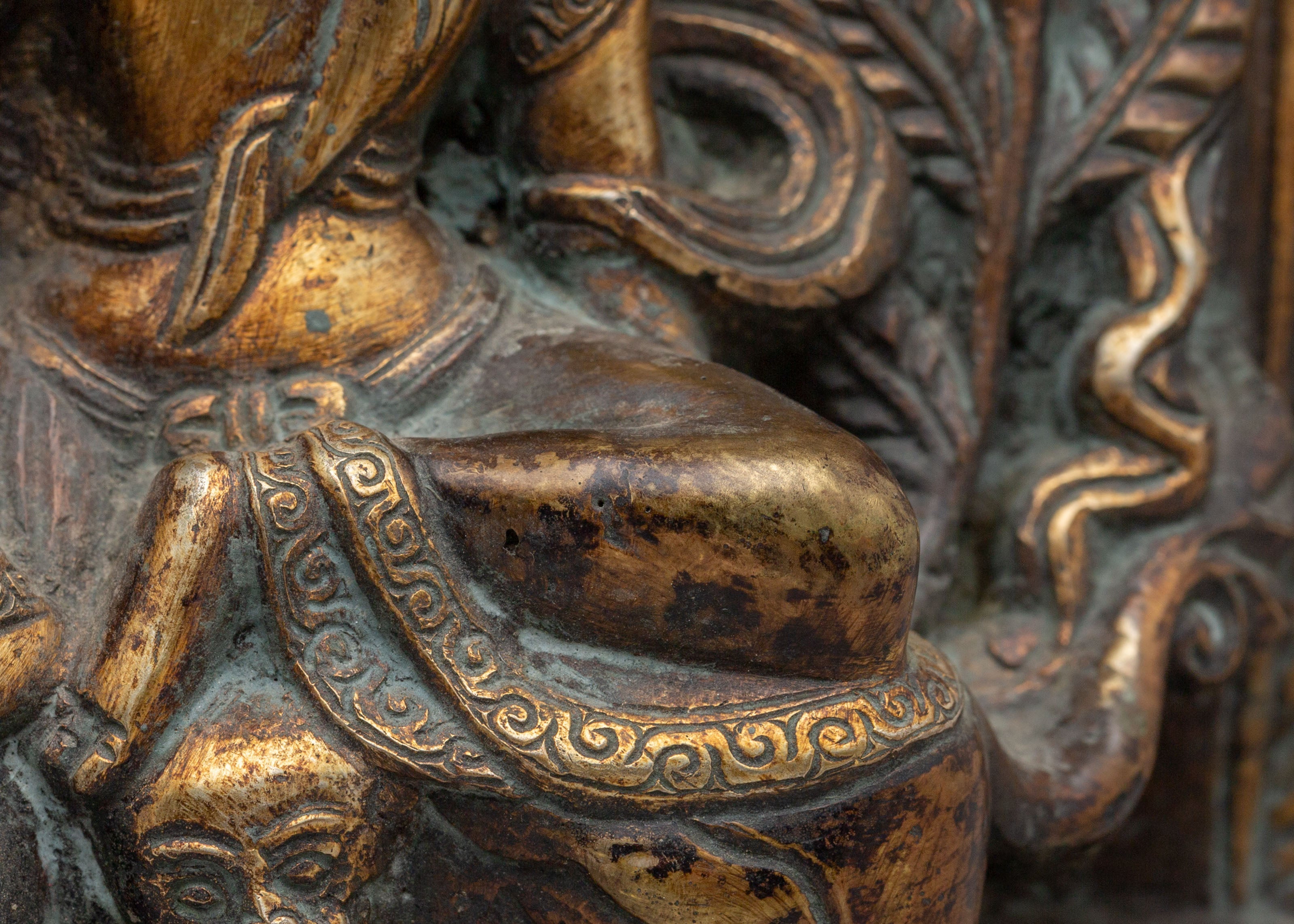 Tibetan Simhanada Lokeshvara Sculpture | Sacred Buddhist Statue