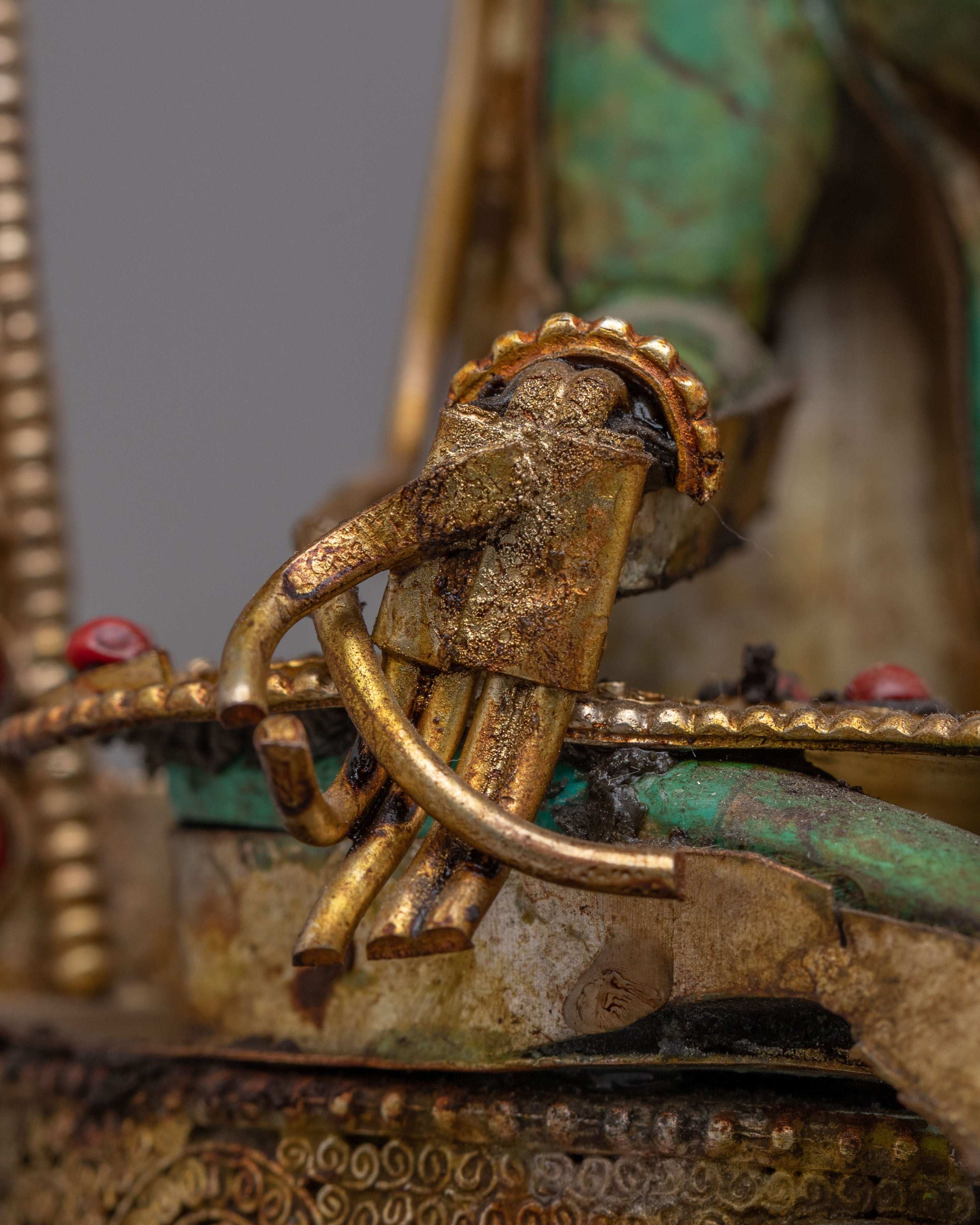 Handcrafted Green Tara Statue for Decor | Tibetan Buddhist Deity