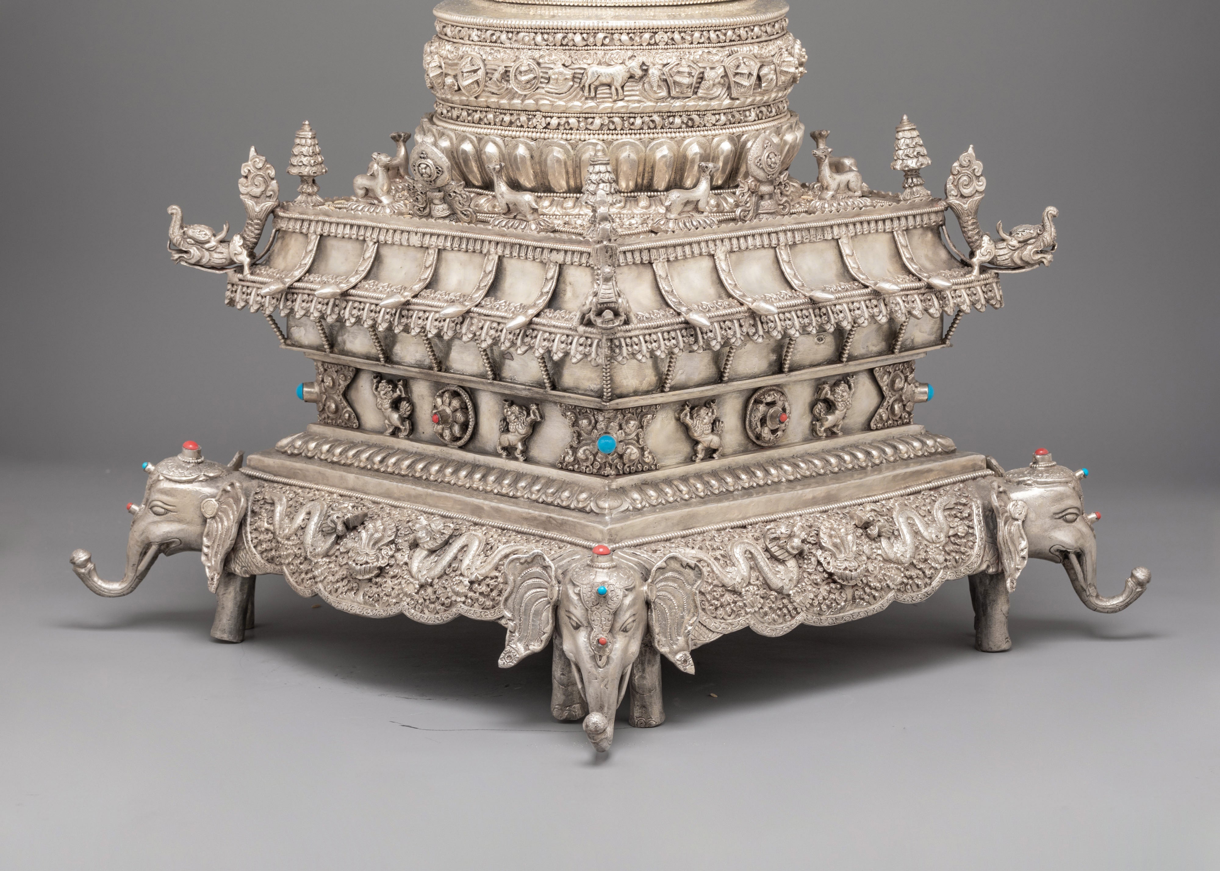 Traditional Tibetan Silver Mandala Set | Sacred Buddhist Offering Set