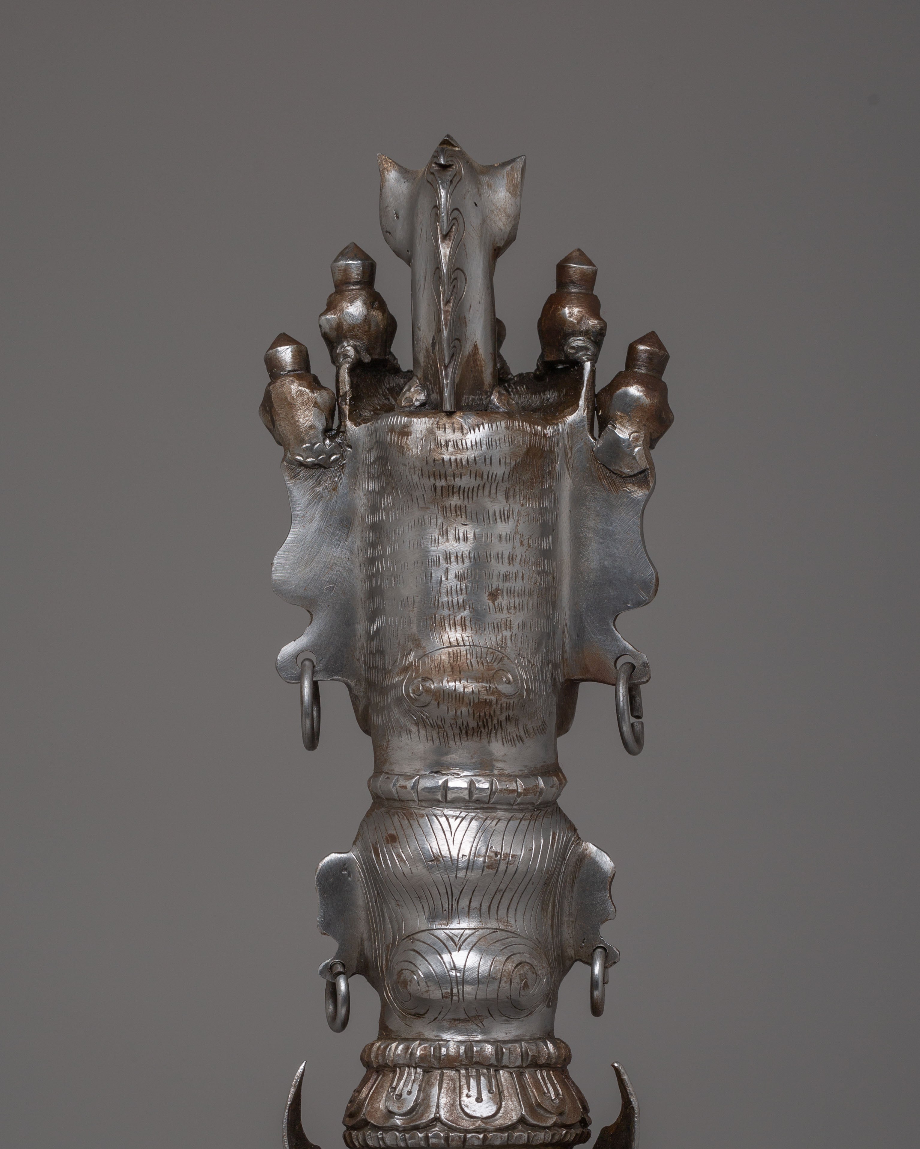 Handcrafted Iron Ritual Phurba | Tibetan Ceremonial Dagger for Protection