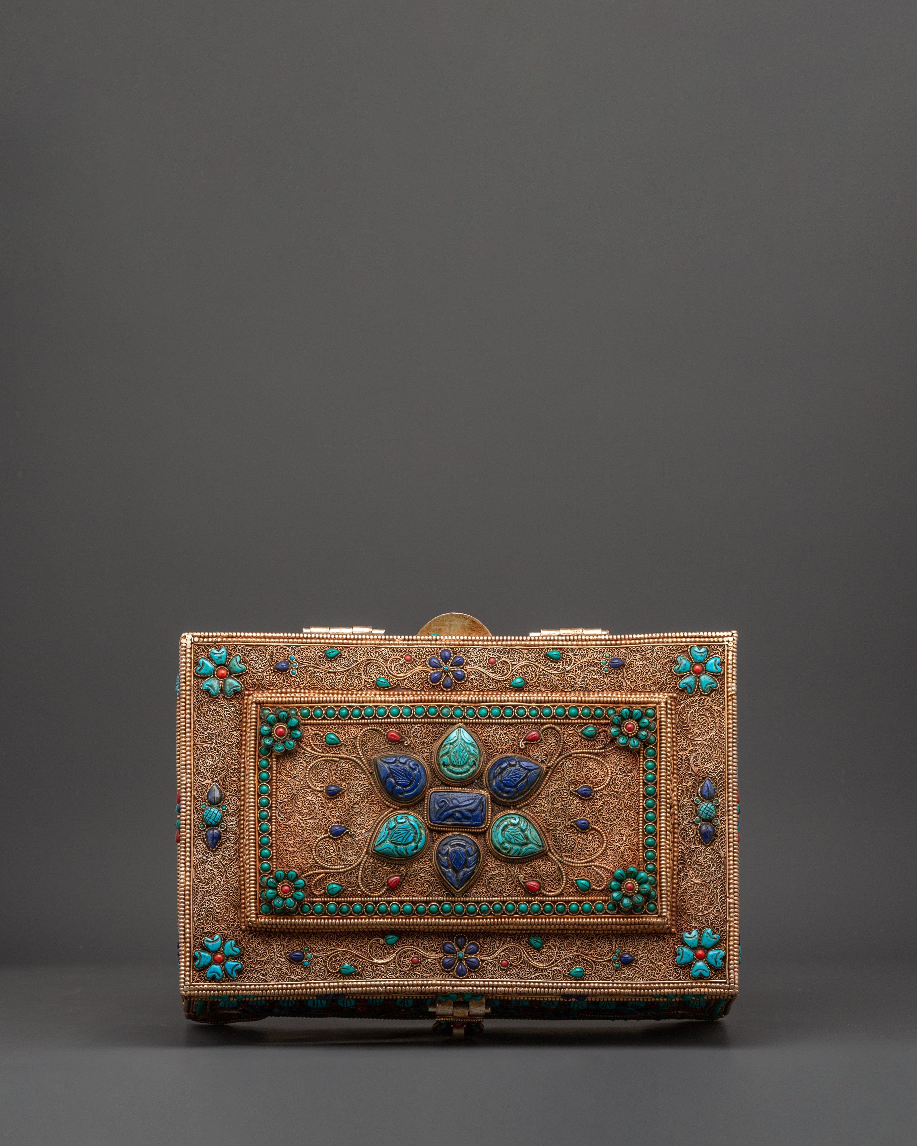 Handcrafted Sacred Tibetan Treasure Box | Spiritual Jewelry Holder, Boho Decor