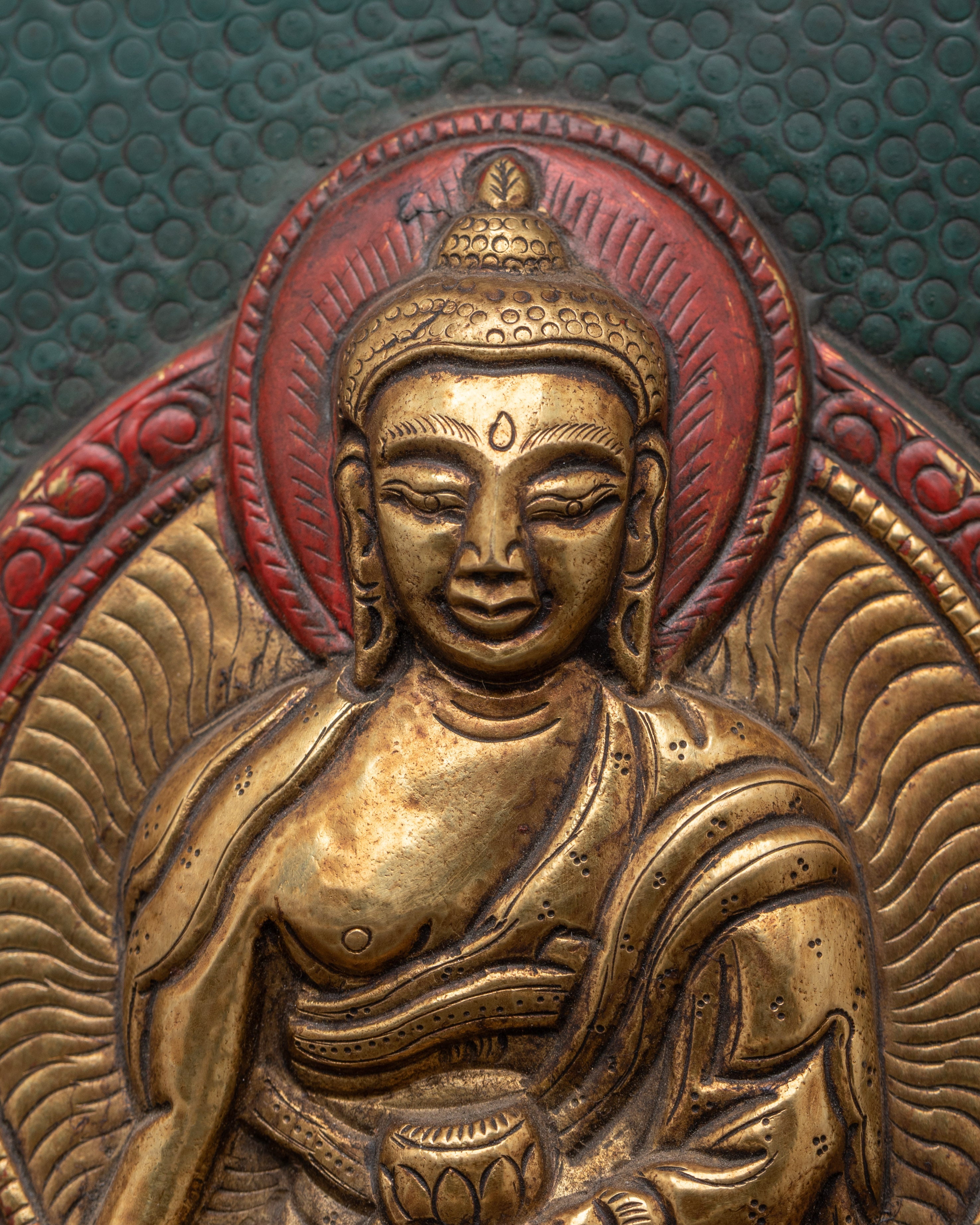 Shakyamuni Buddha Brass Wall Hanging | Buddhist BrassThangka